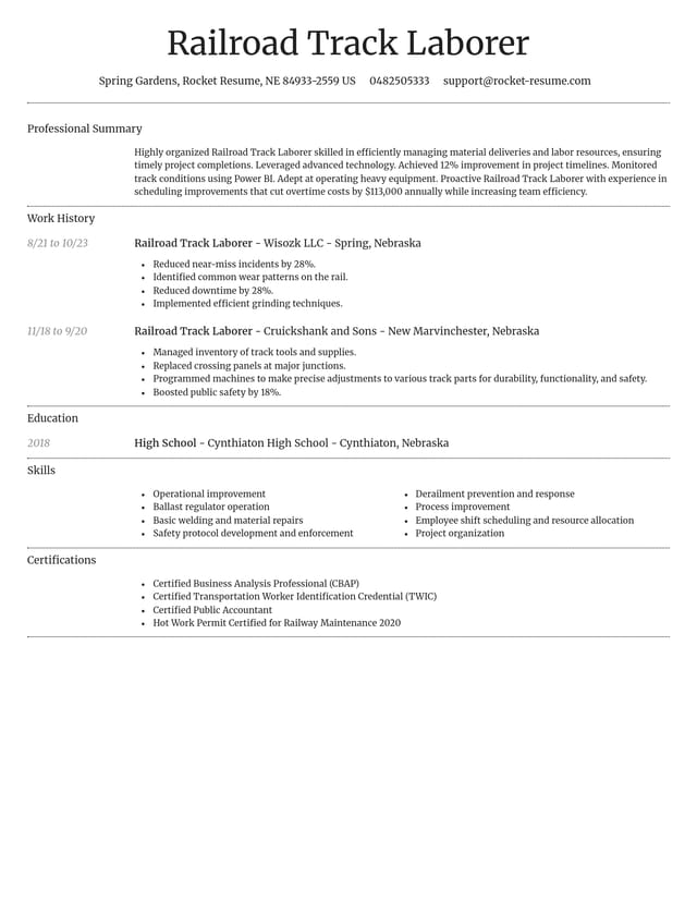 Dignified resume template