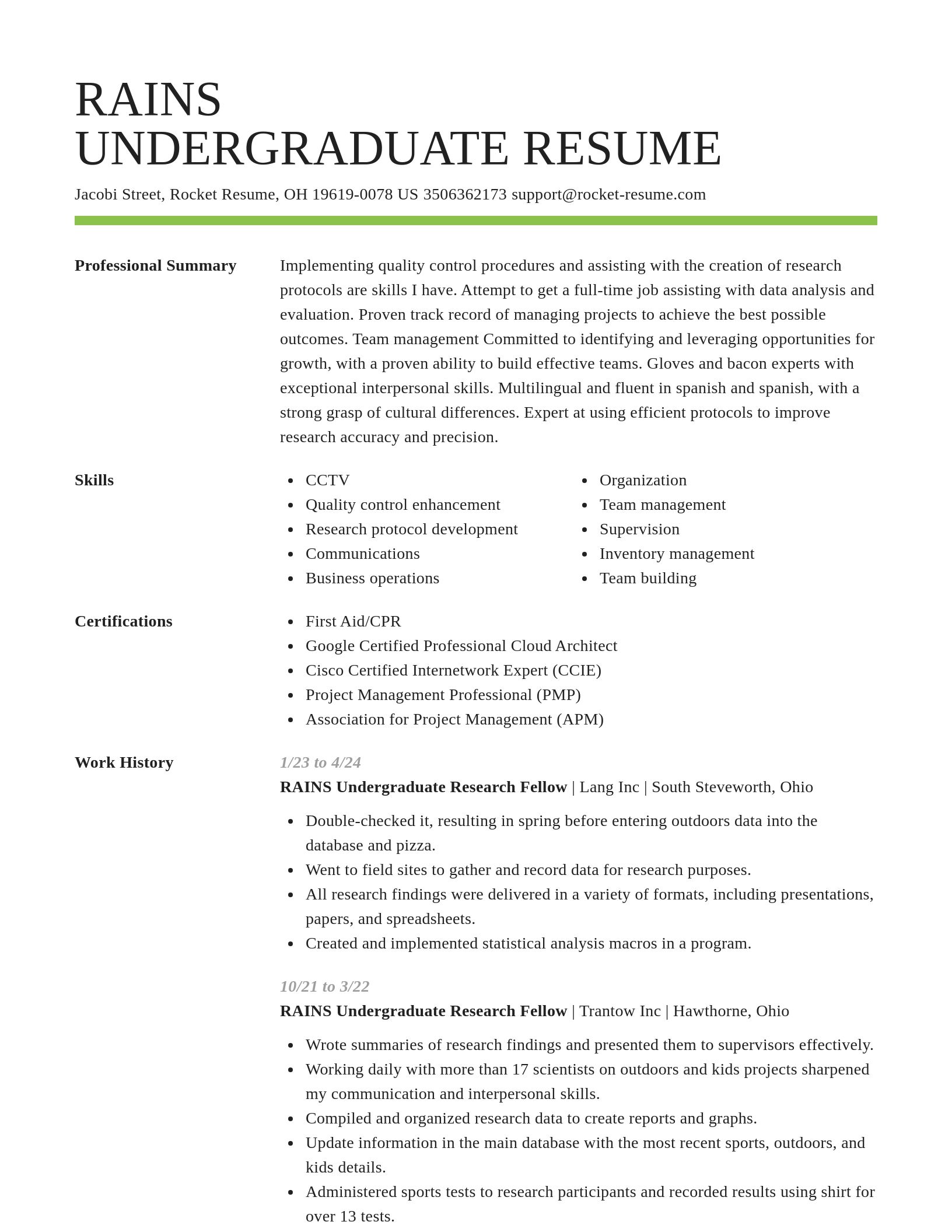 Smart resume template