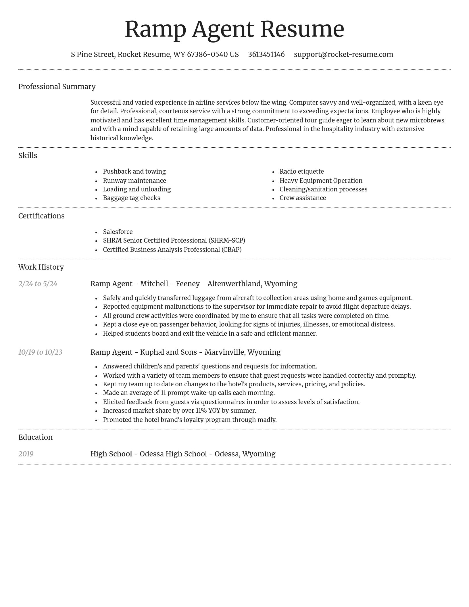 Dignified resume template