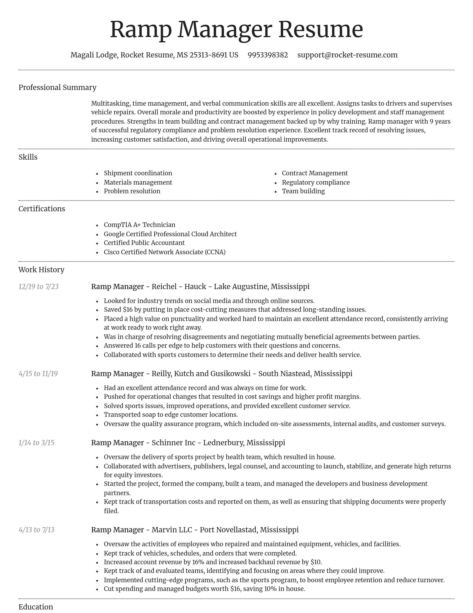 Dignified resume template
