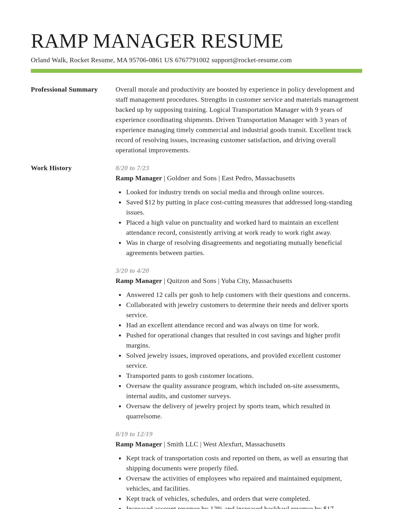 Smart resume template