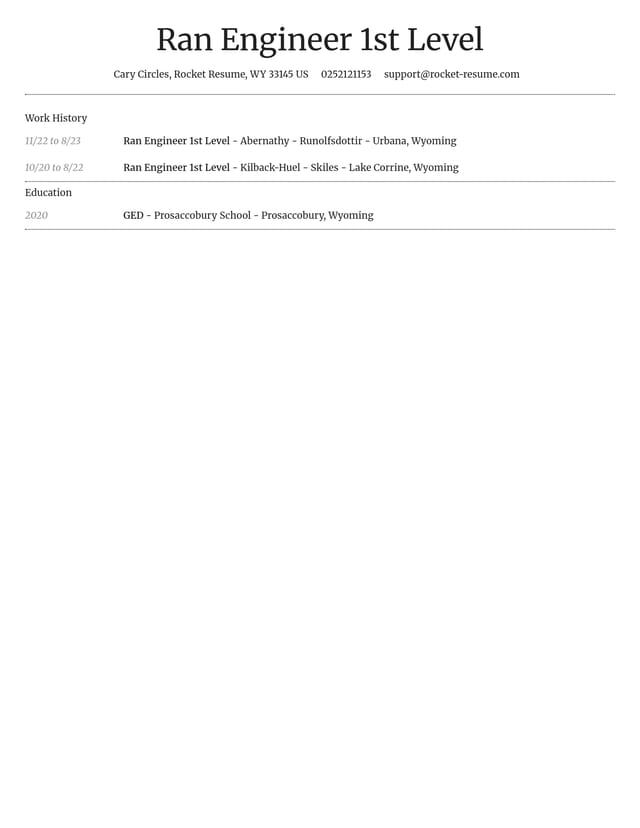 Dignified resume template
