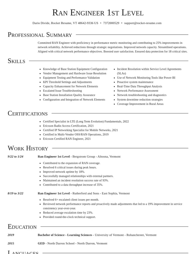 Director resume template