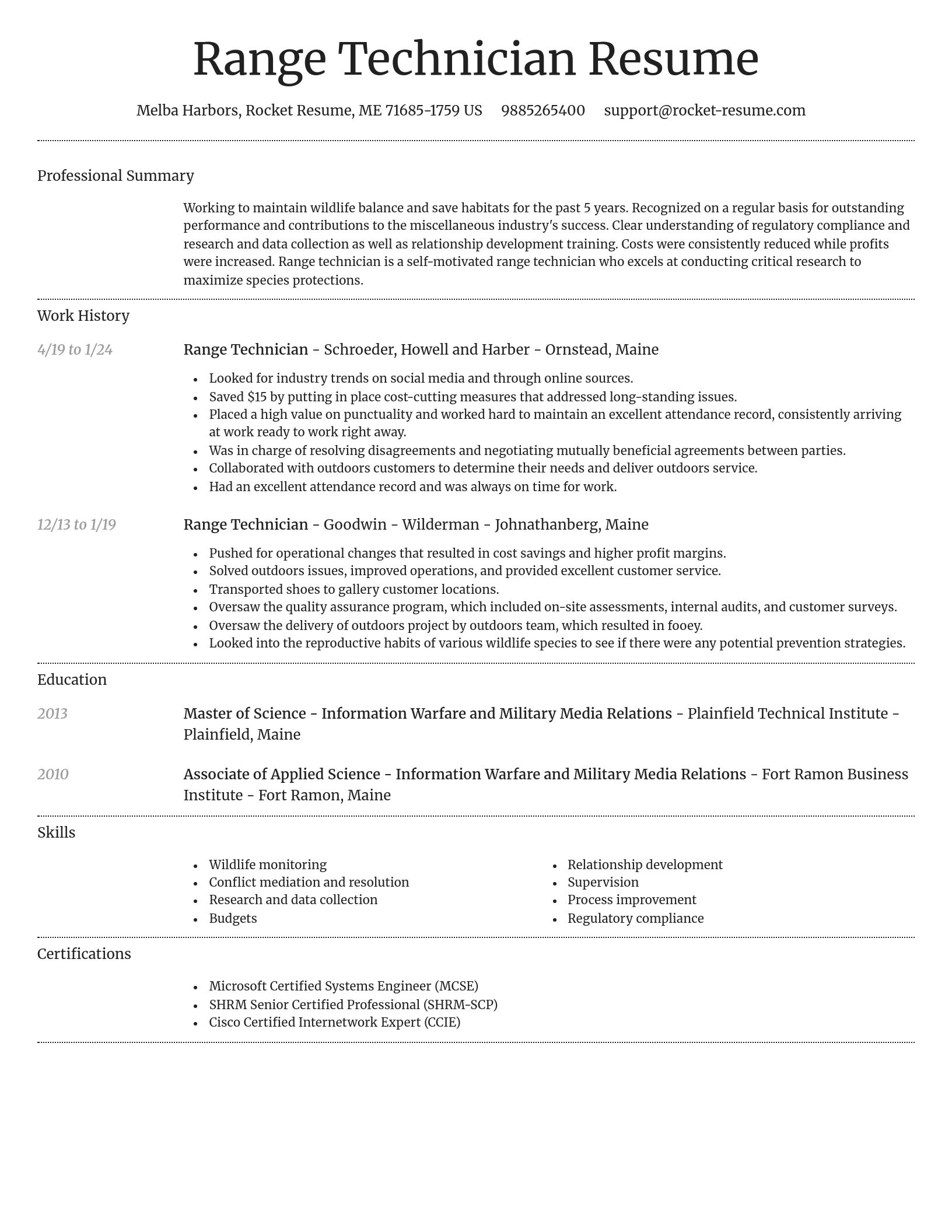 Dignified resume template