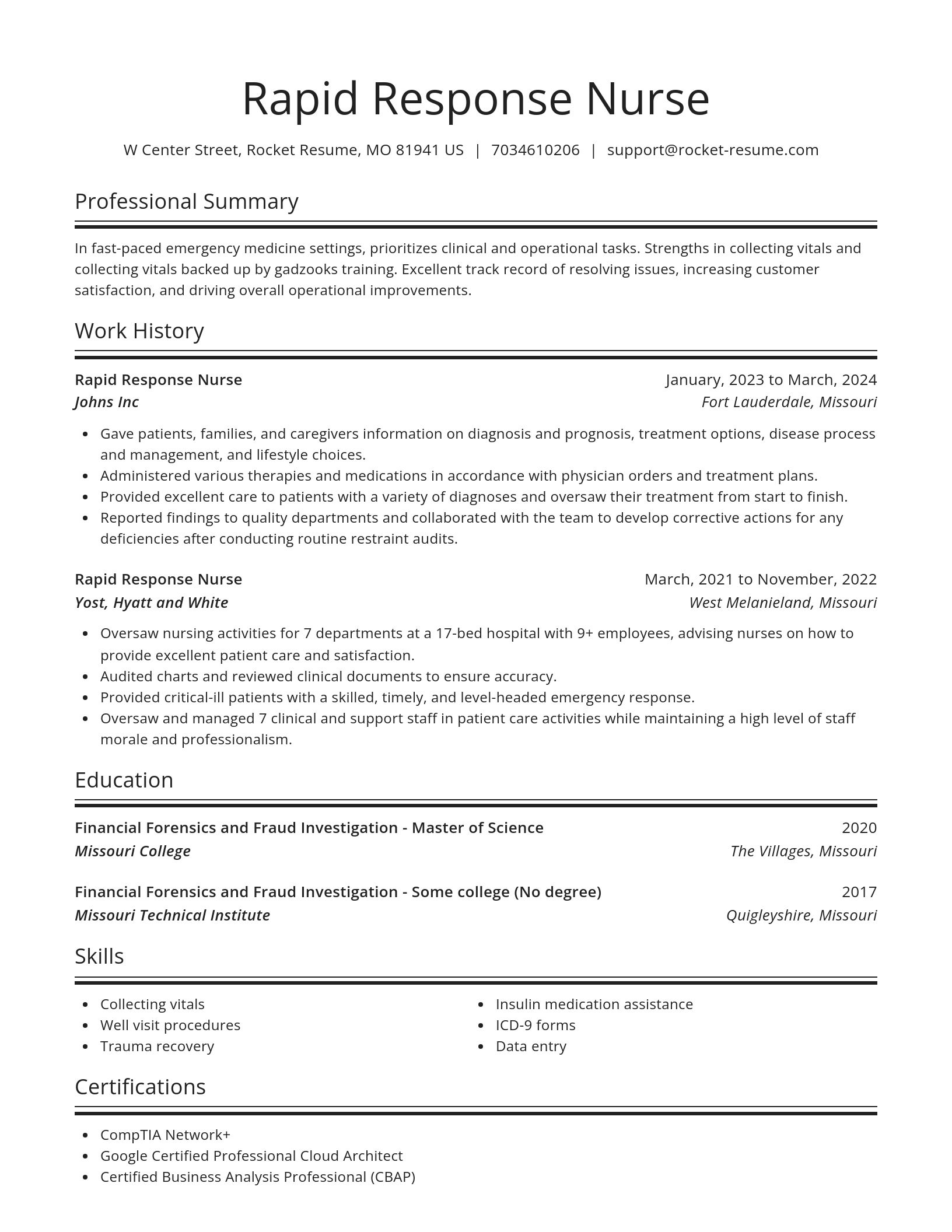 Spotlight resume template