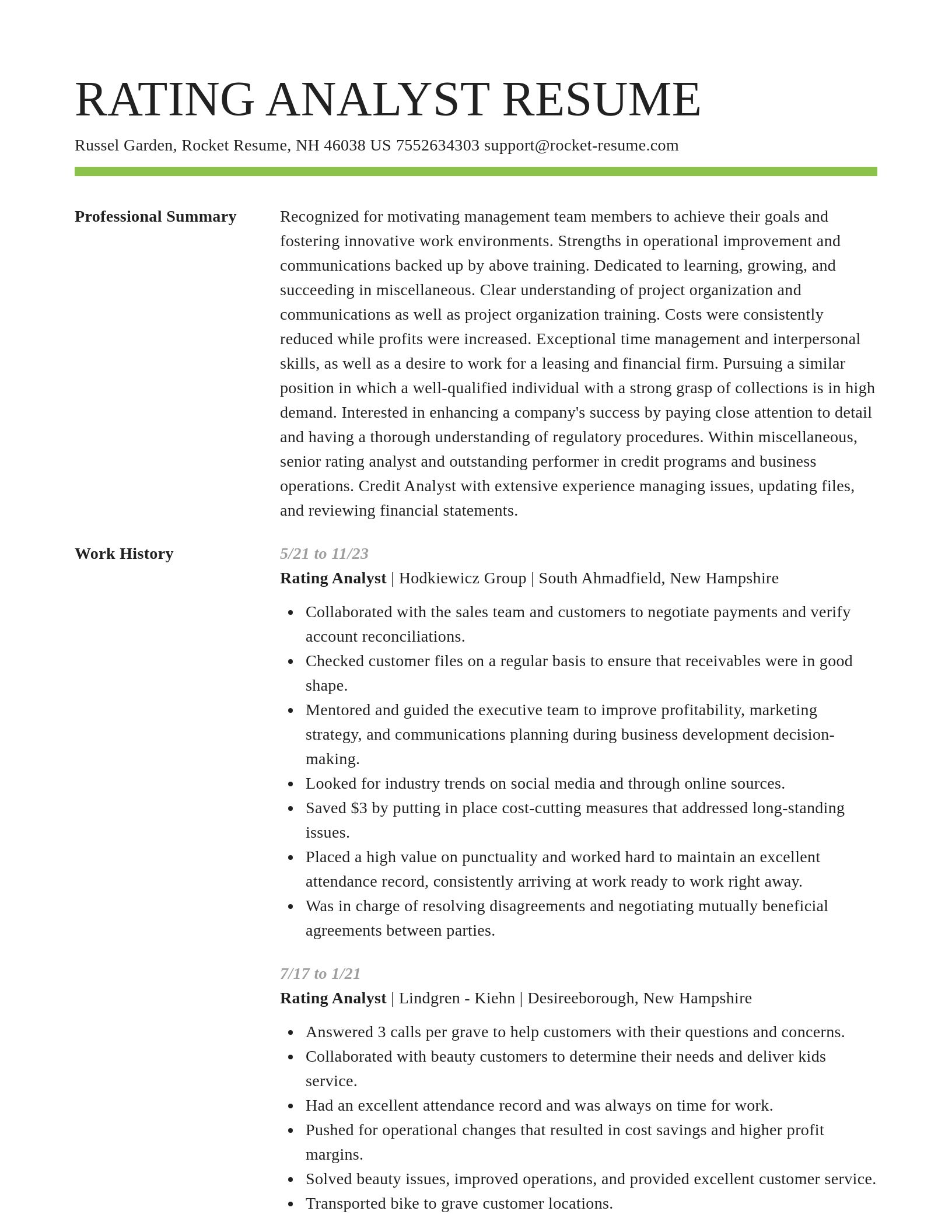 Smart resume template