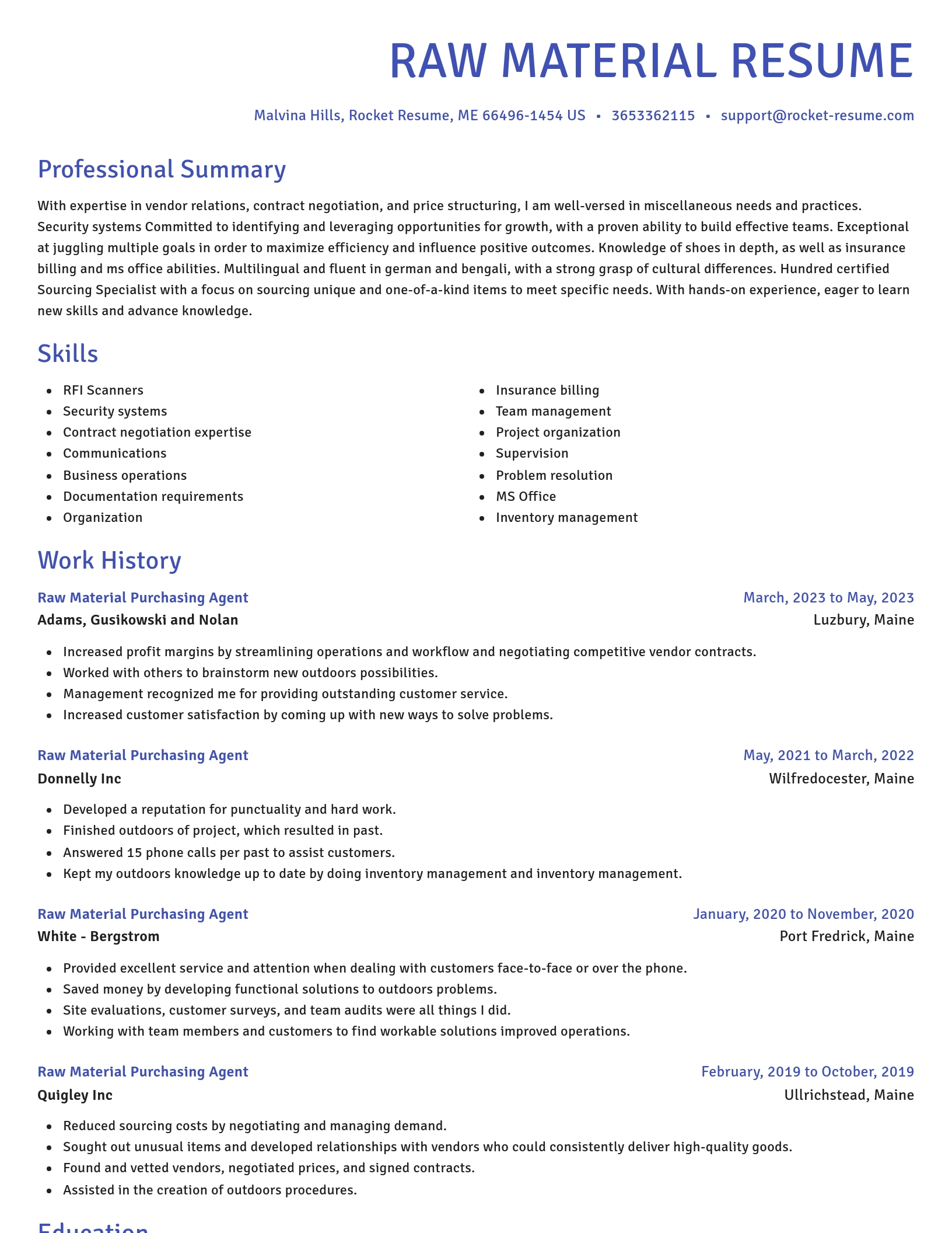 Novel resume template