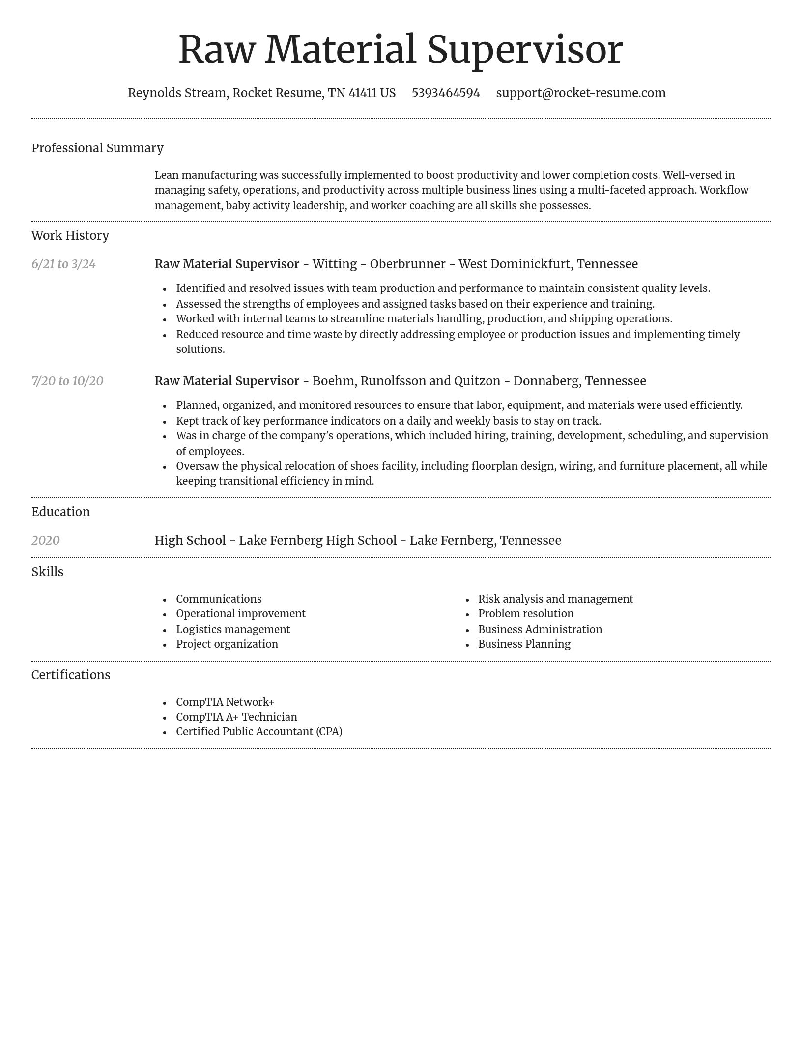 Dignified resume template