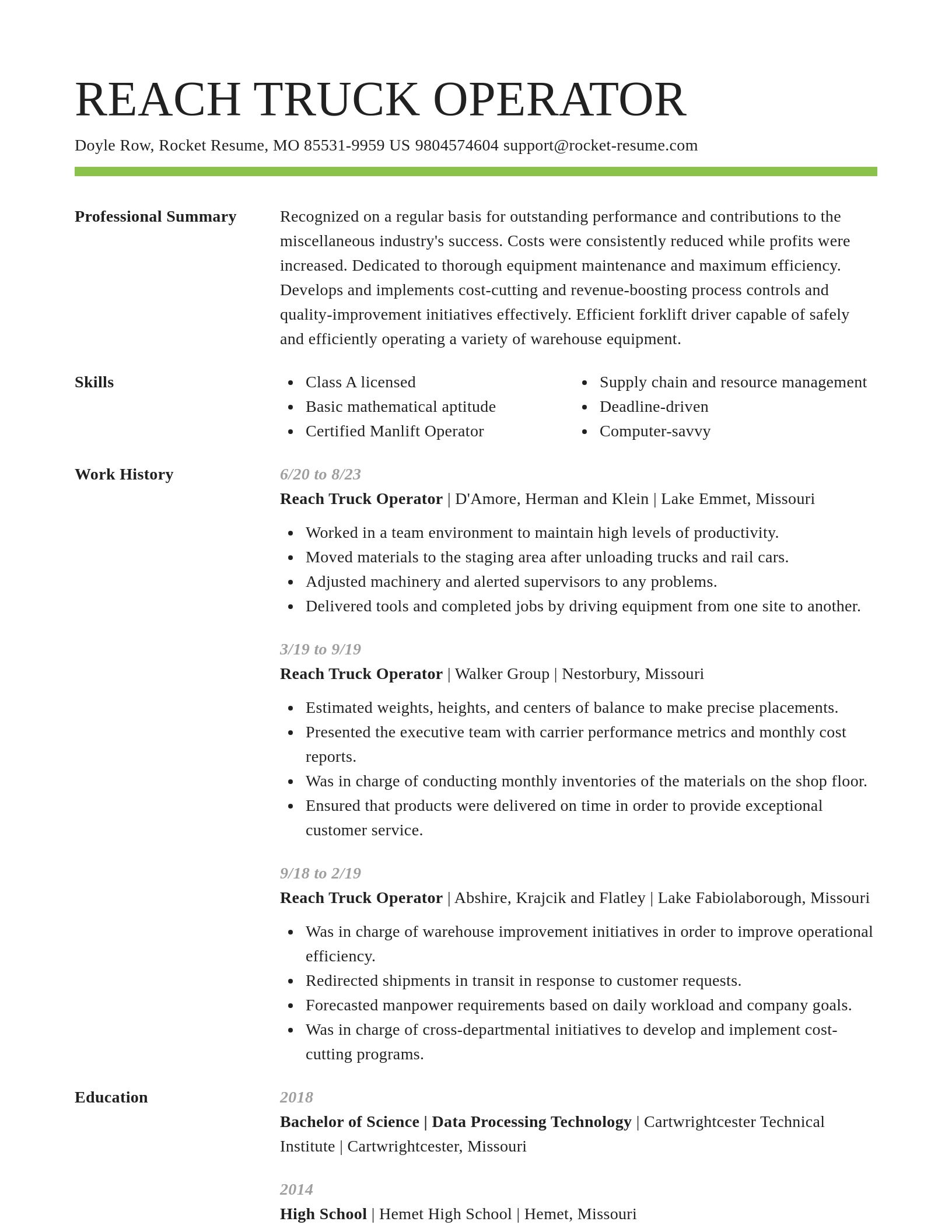 Smart resume template