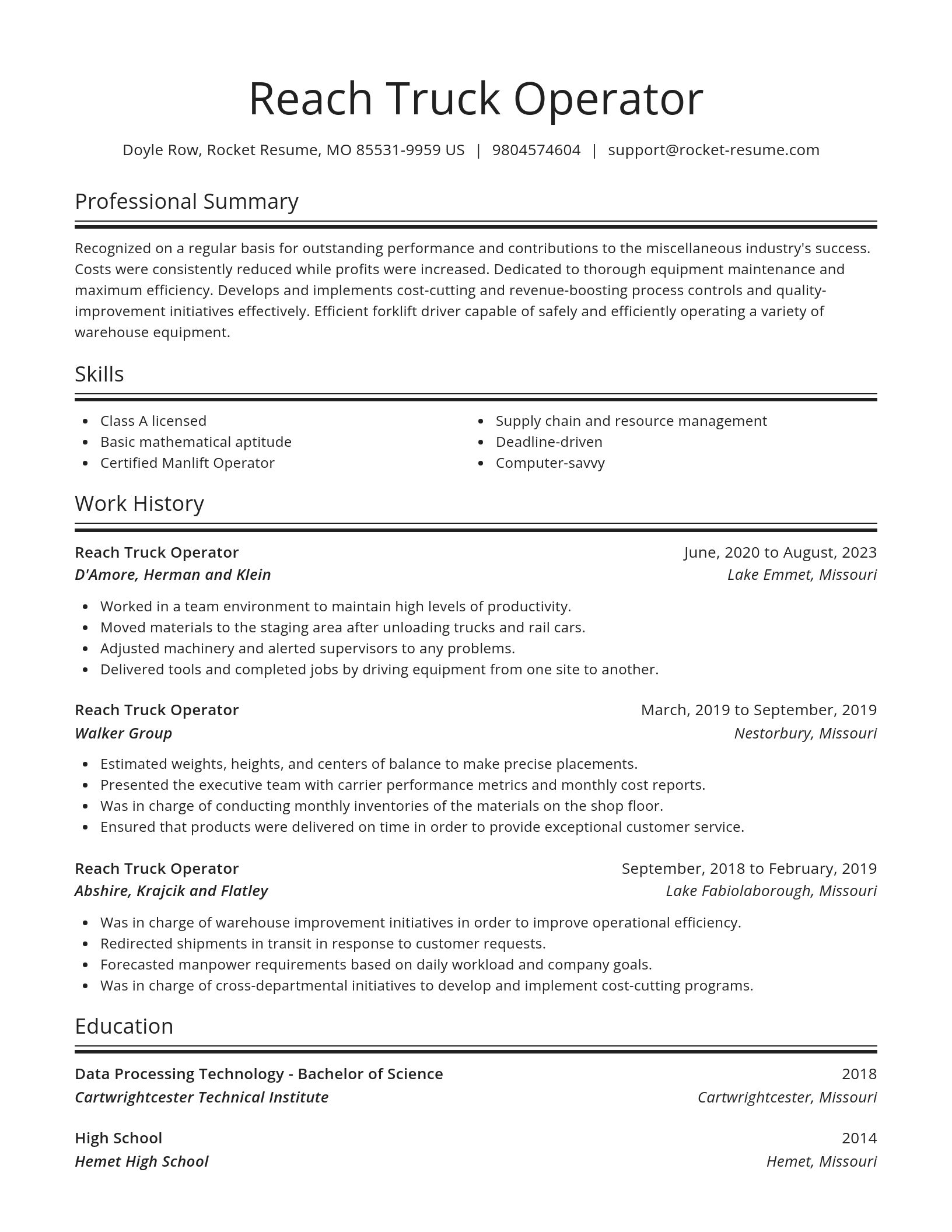 Spotlight resume template