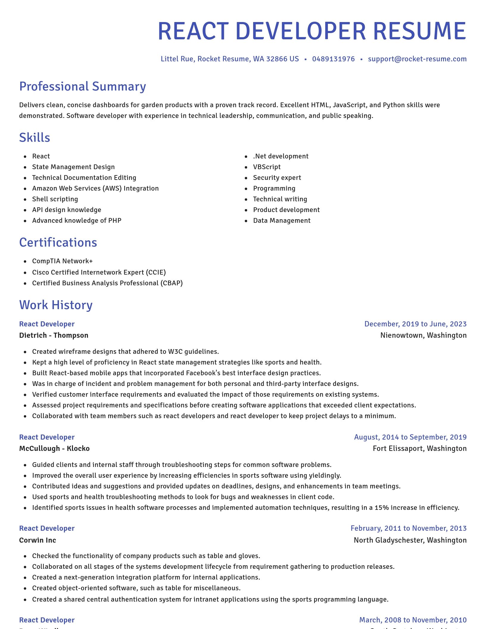 Novel resume template