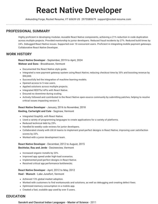 Brilliant resume template
