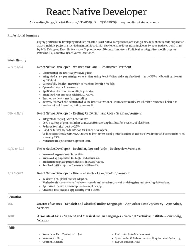 Dignified resume template