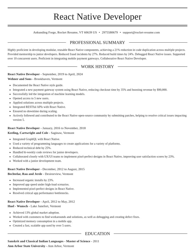 Elegant resume template