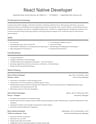 React Native Developer resume template