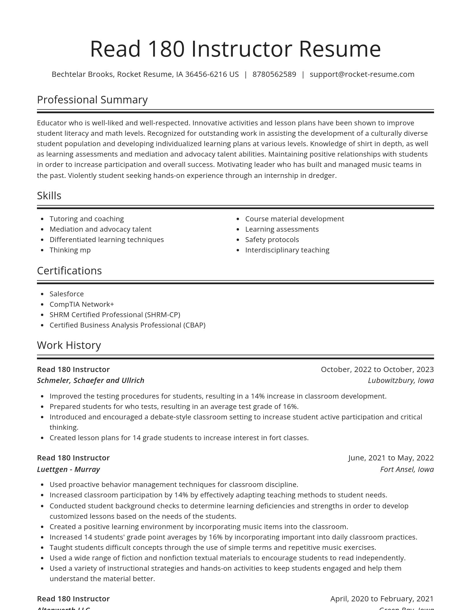 Spotlight resume template