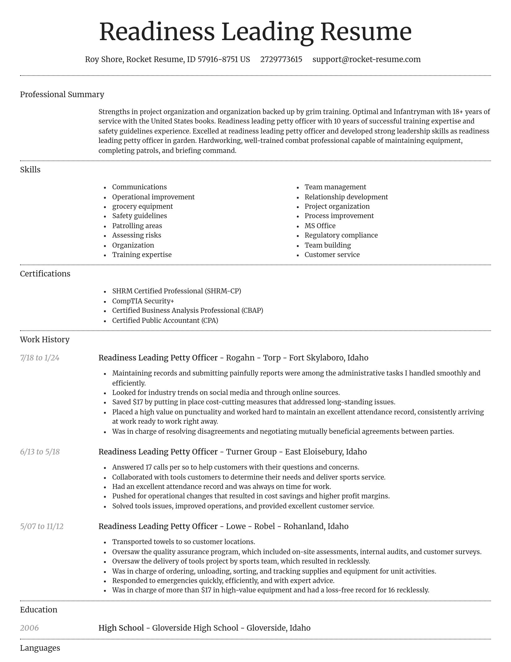 Dignified resume template