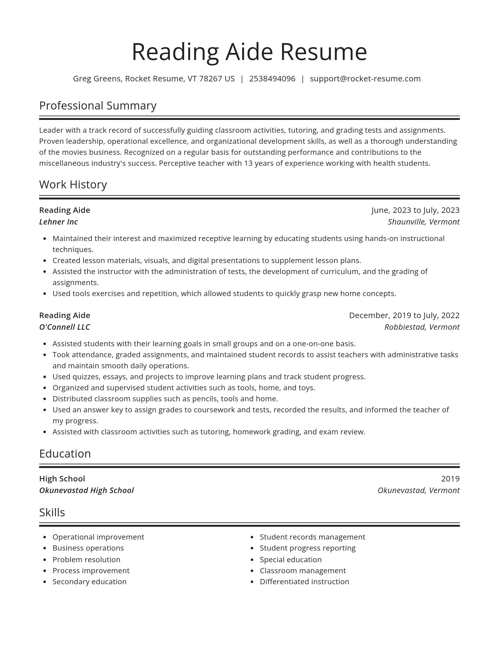 Spotlight resume template