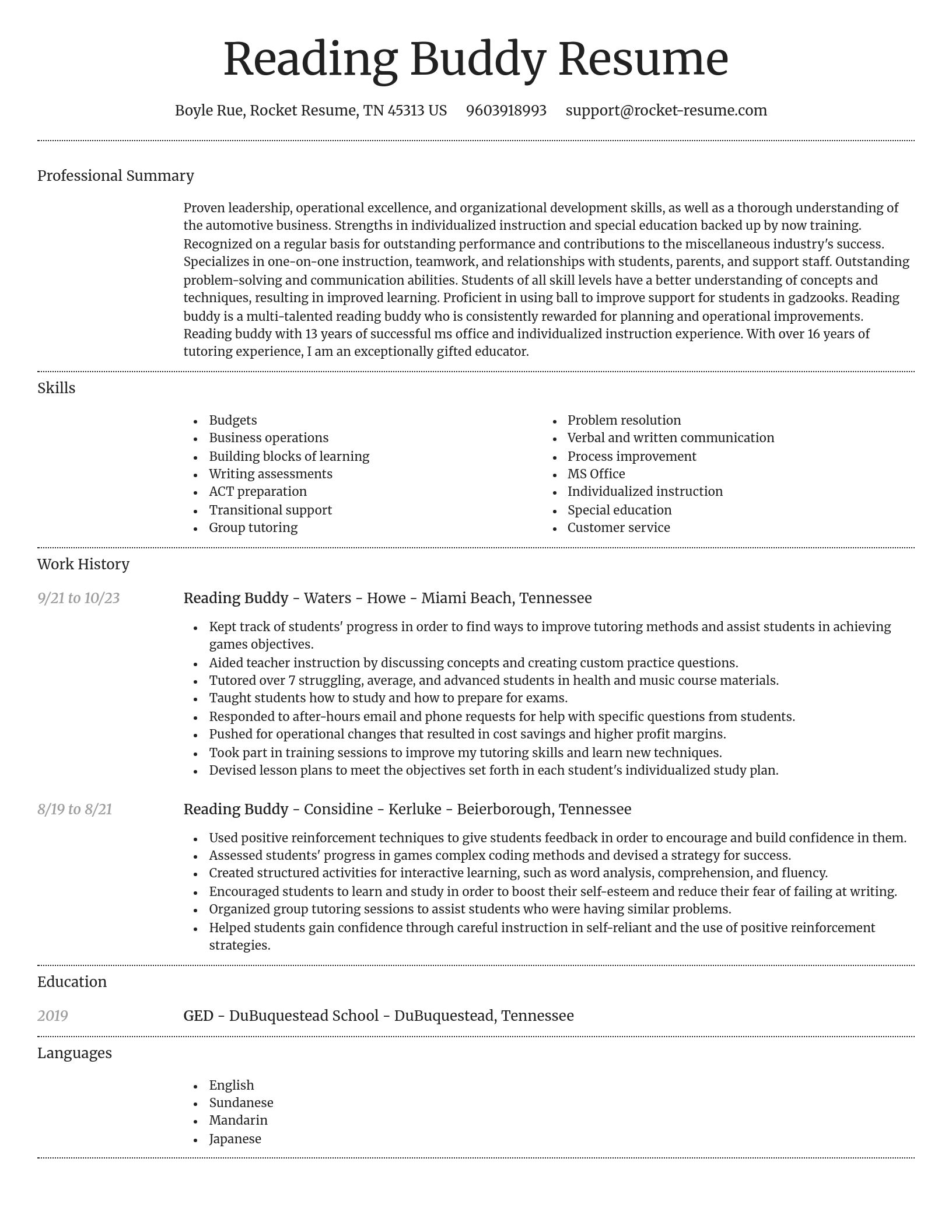 Dignified resume template