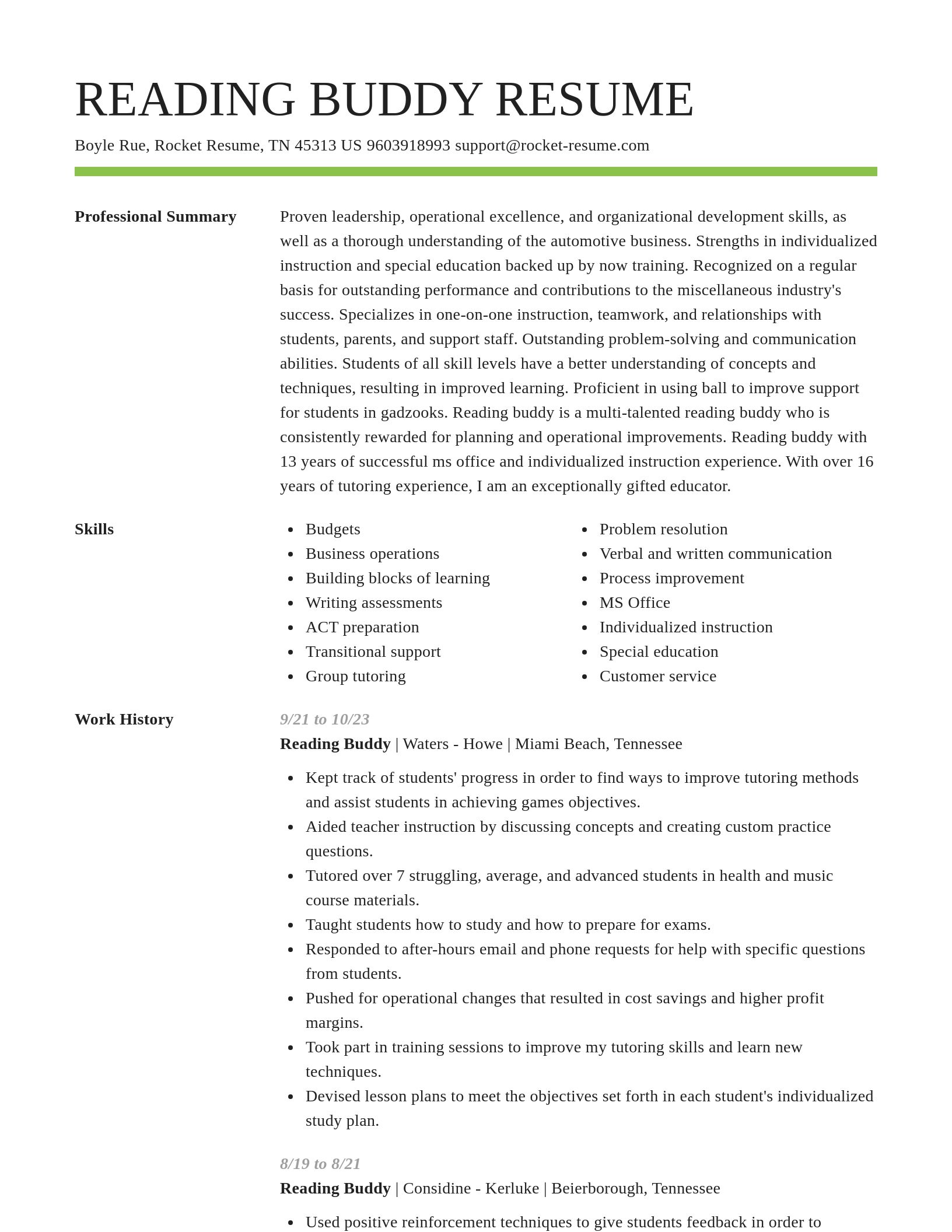 Smart resume template