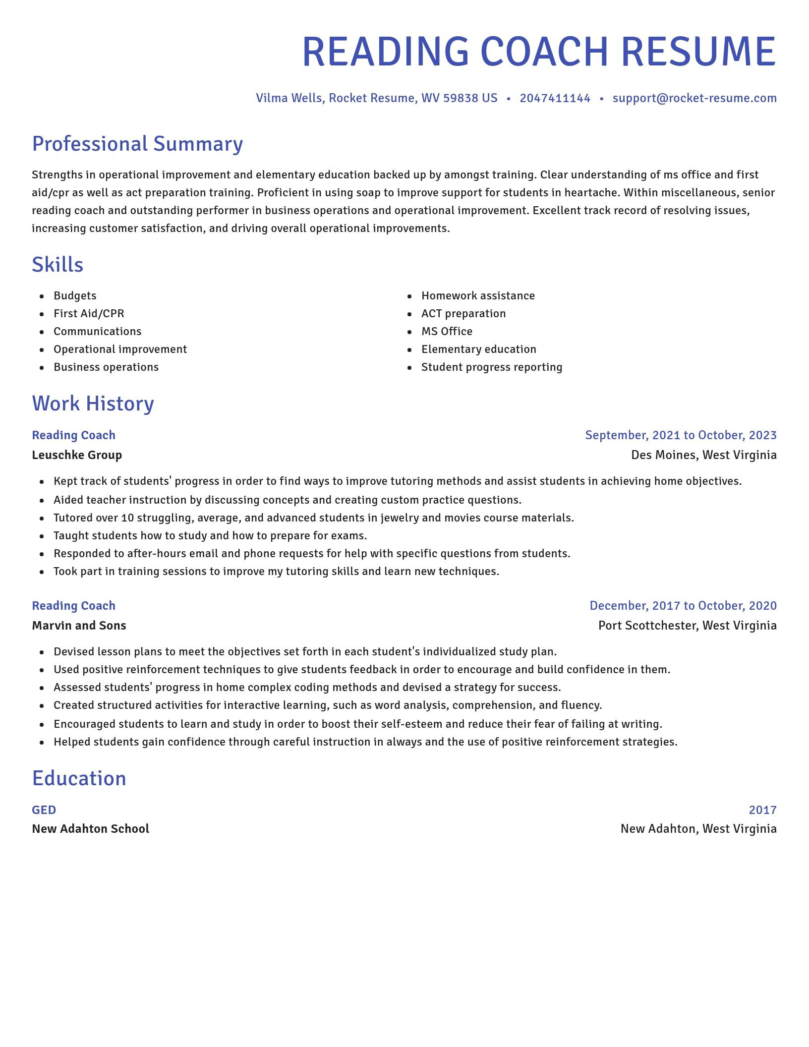 Novel resume template