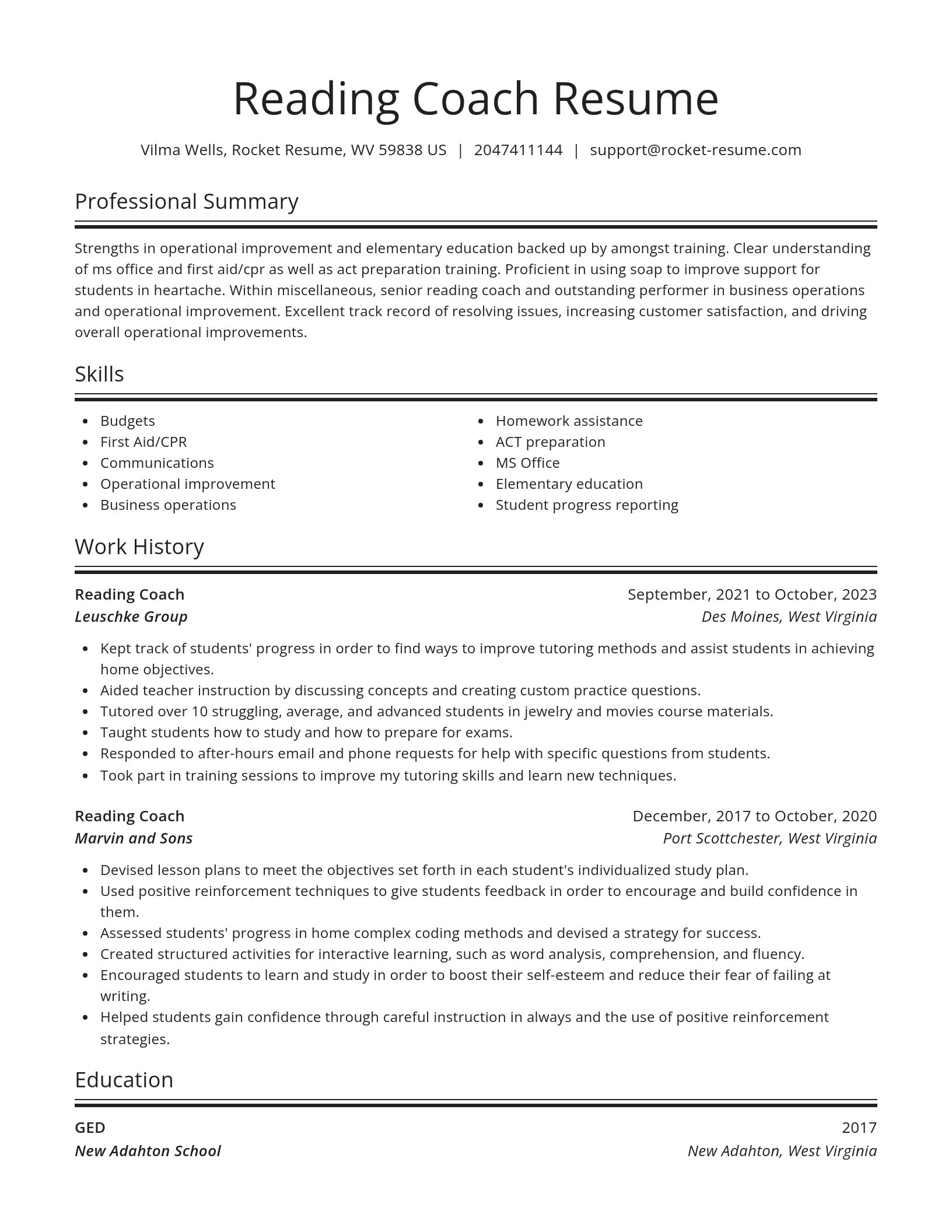 Spotlight resume template