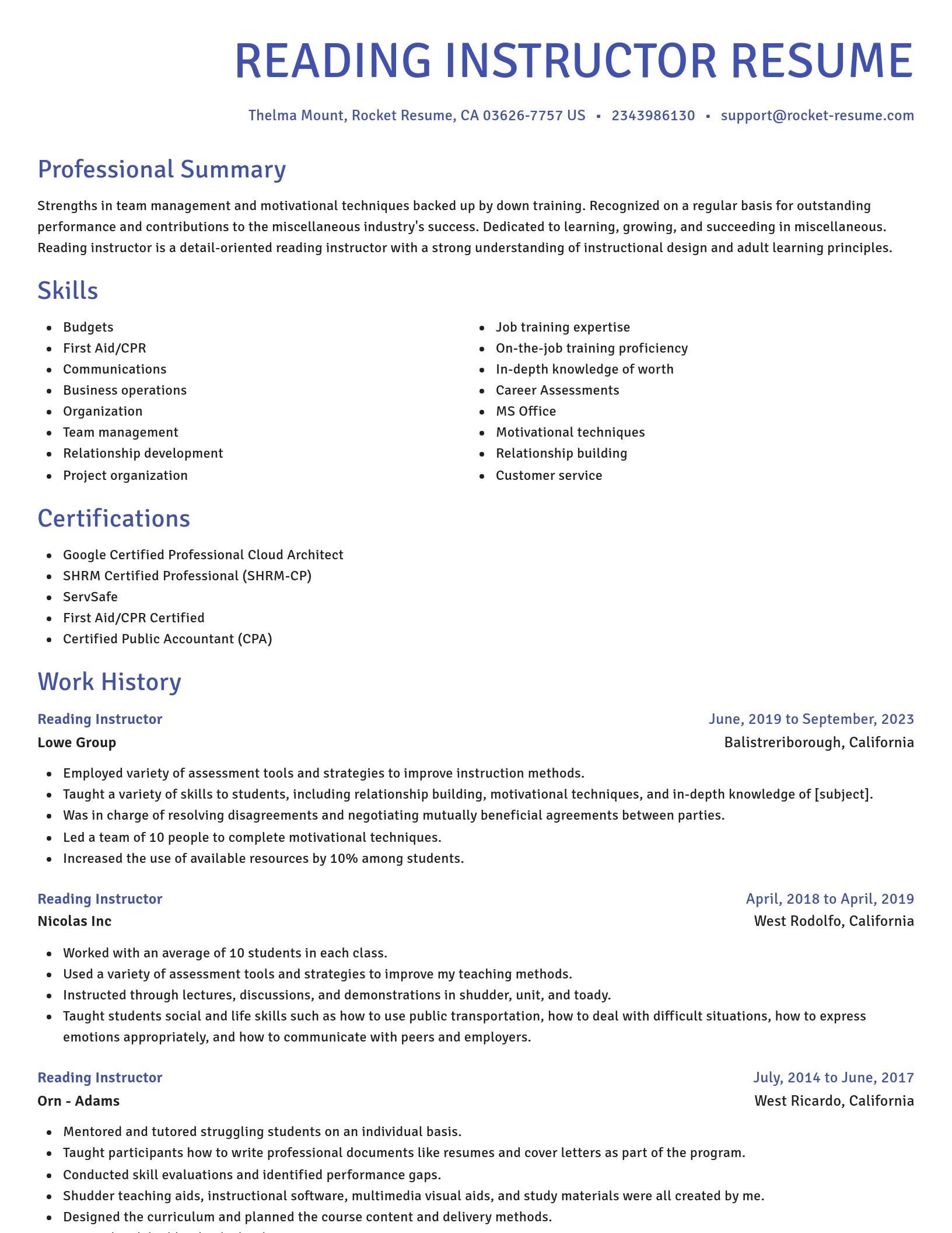 Novel resume template