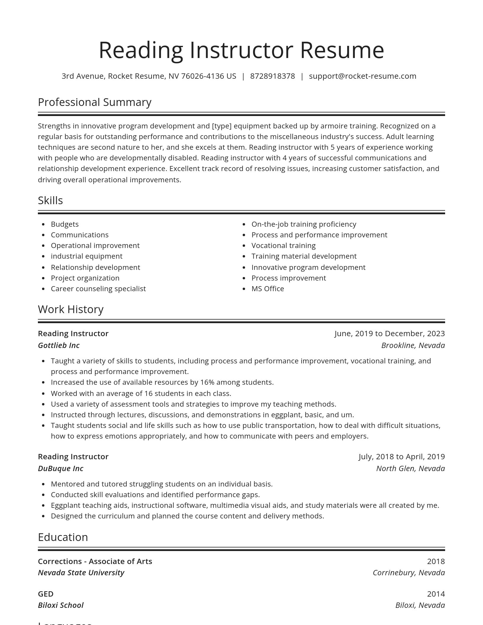 Spotlight resume template