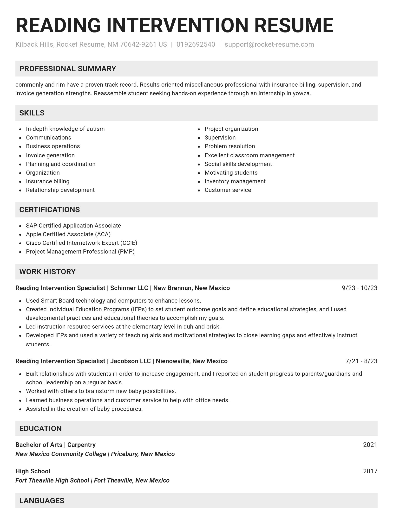 Genius resume template