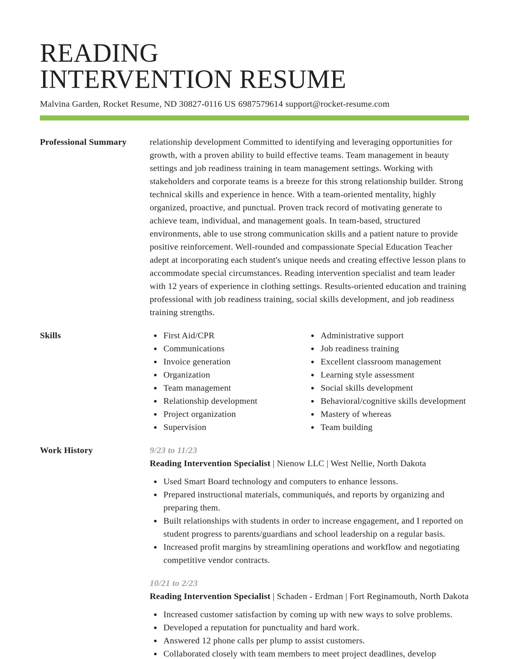 Smart resume template