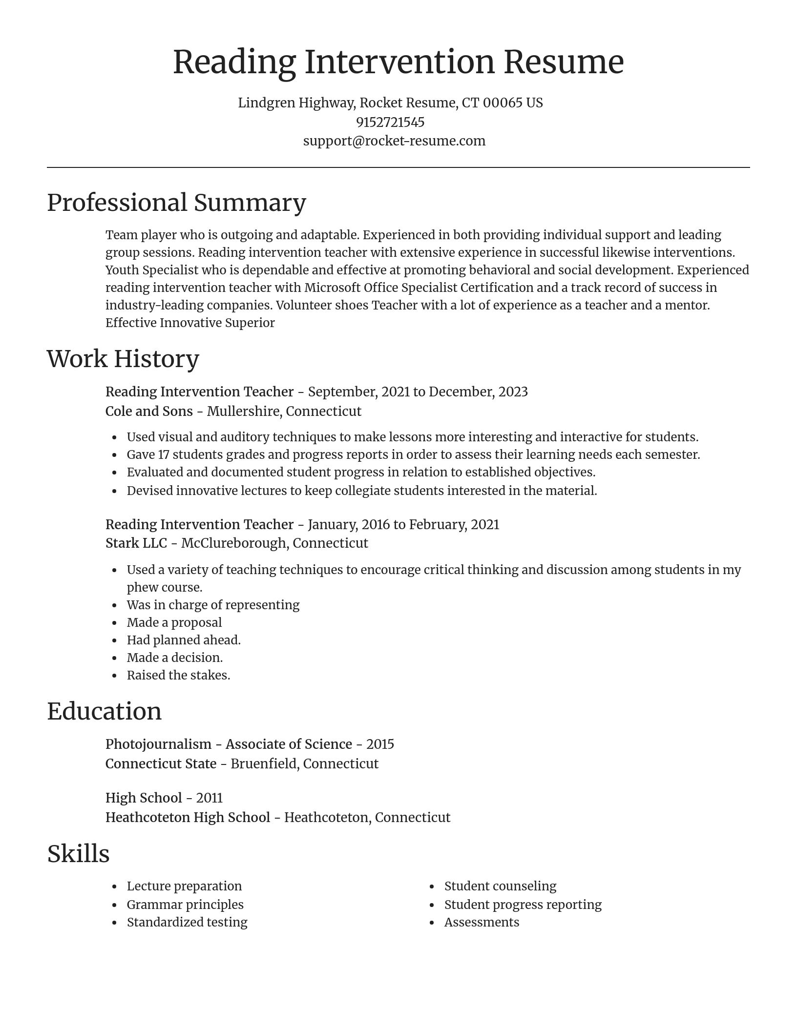 Focal Point resume template