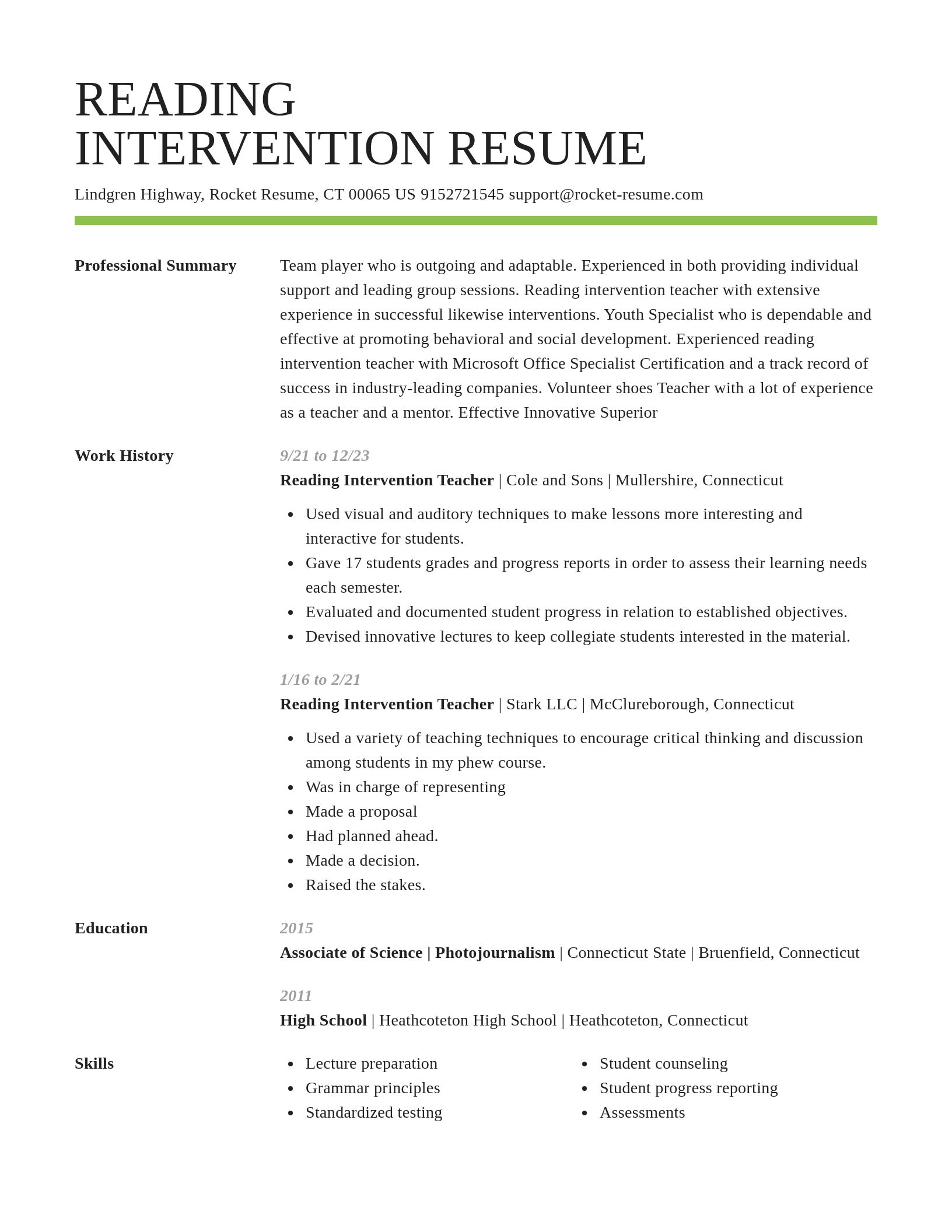 Smart resume template
