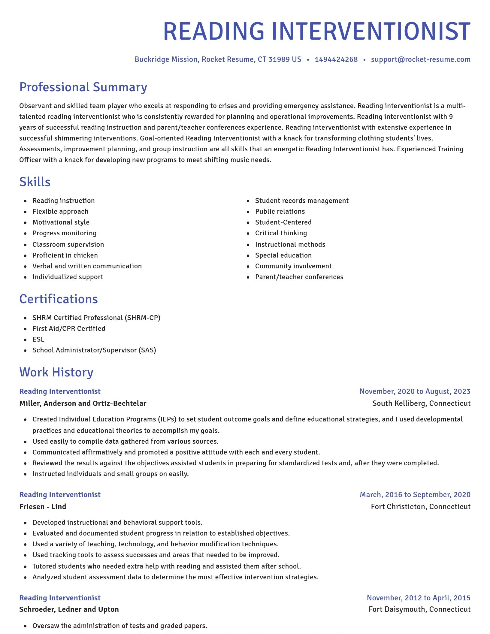 Novel resume template