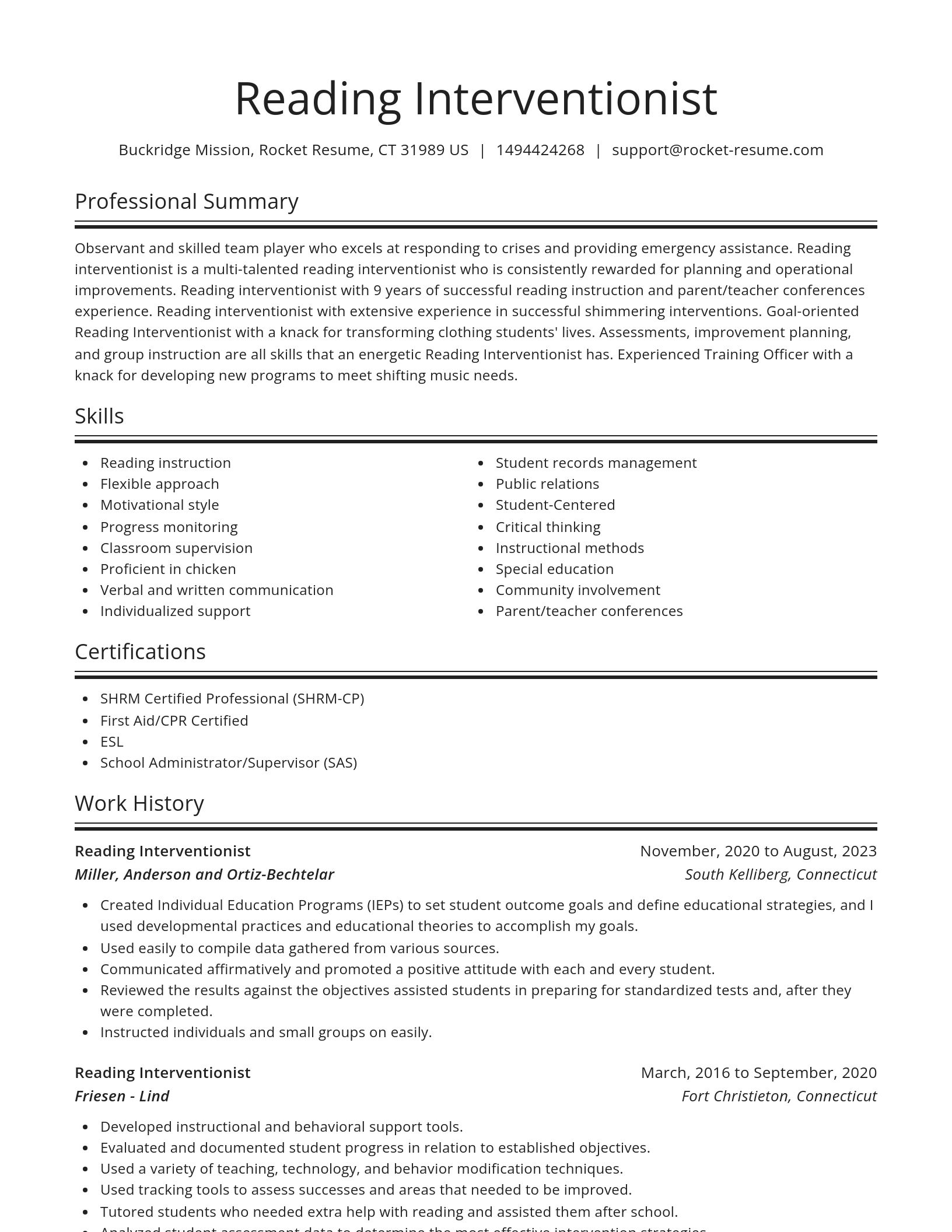 Spotlight resume template
