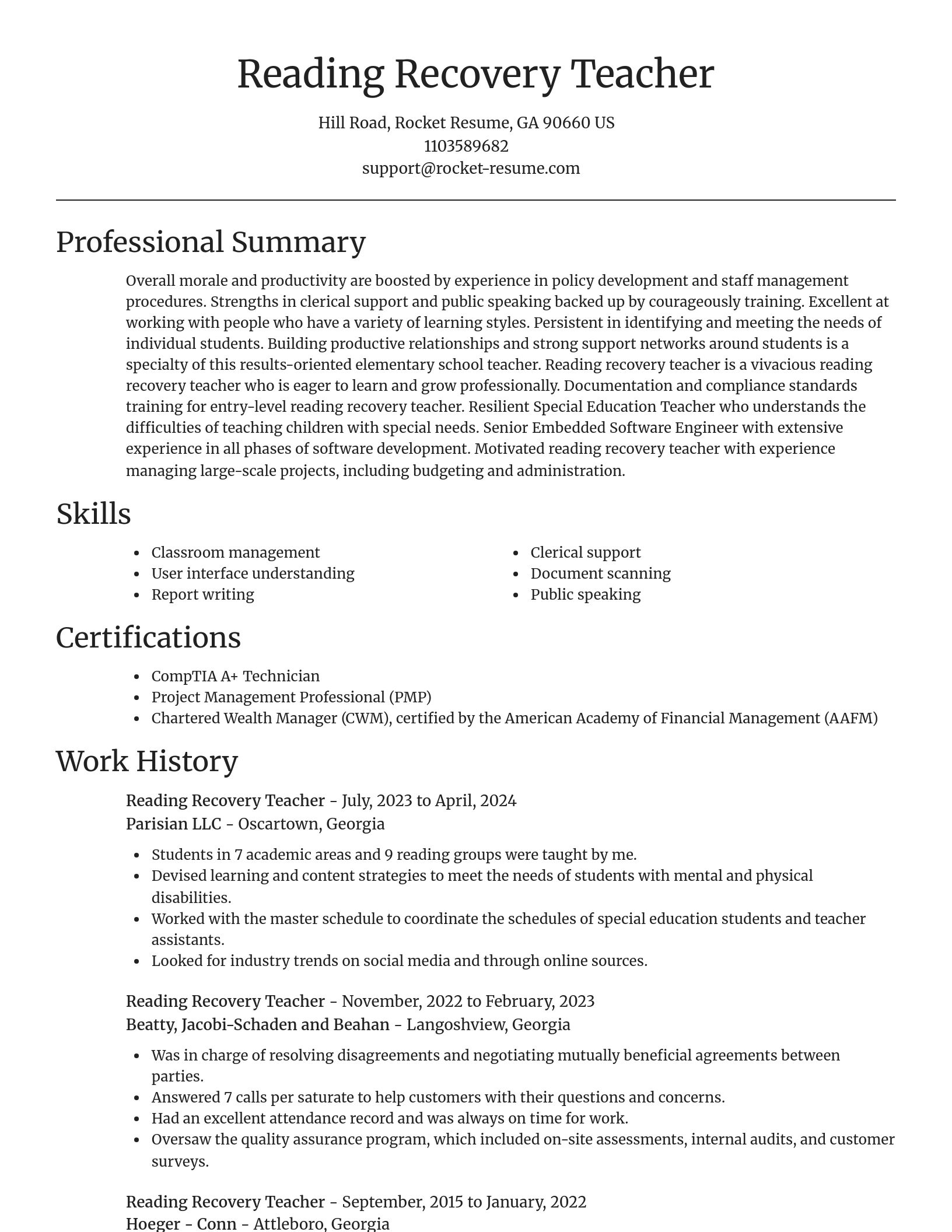 Focal Point resume template