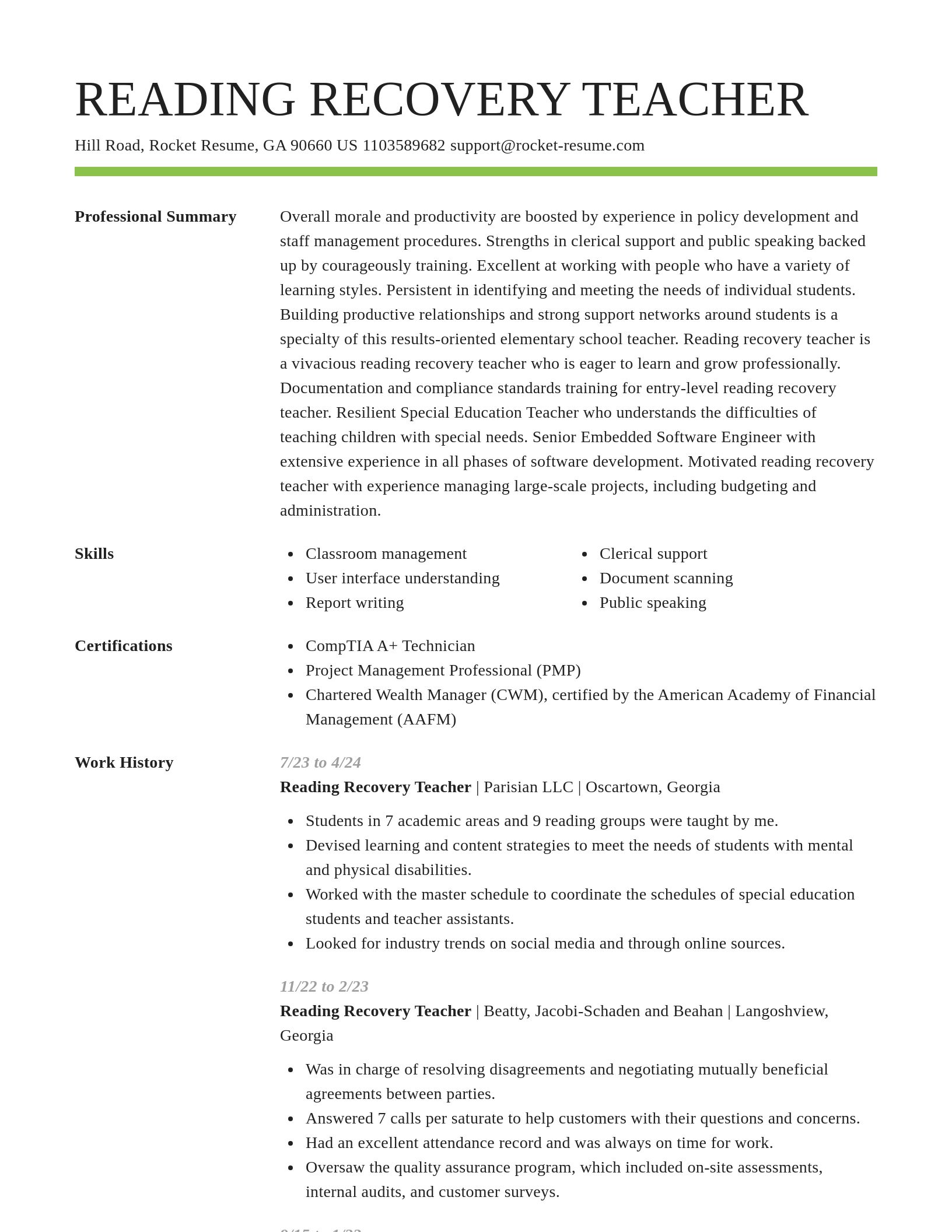 Smart resume template