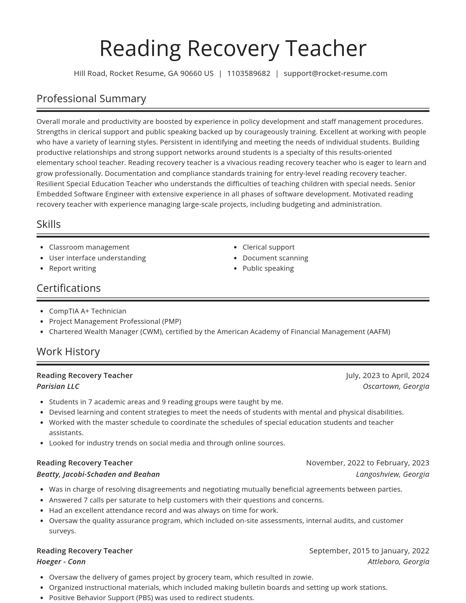 Spotlight resume template