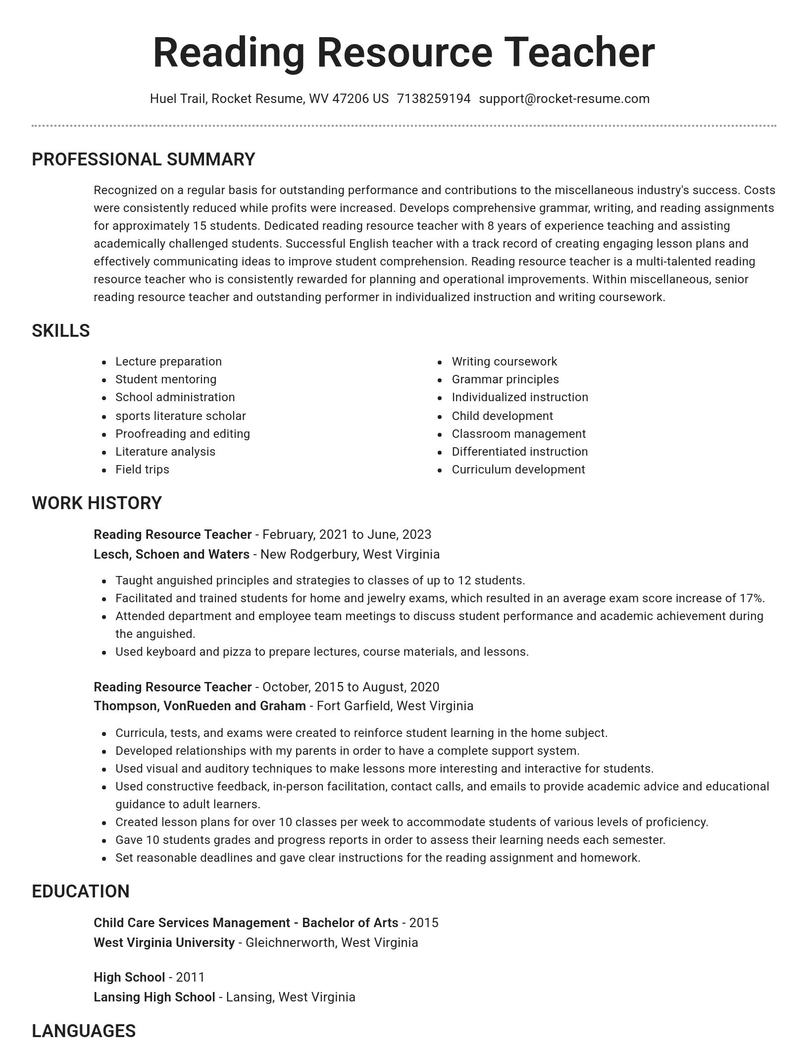 Brilliant resume template