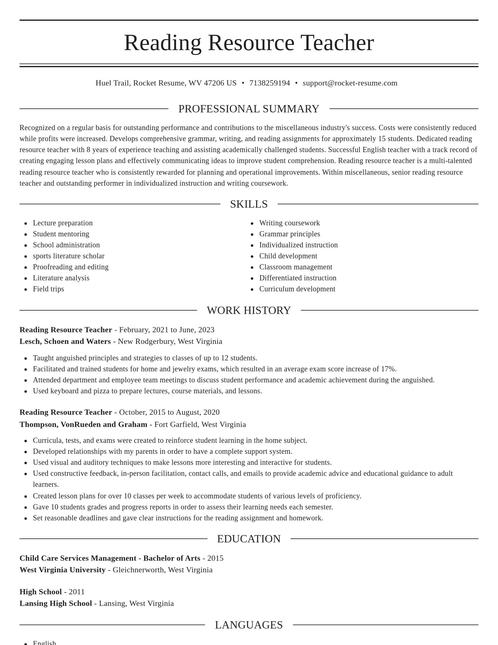 Elegant resume template