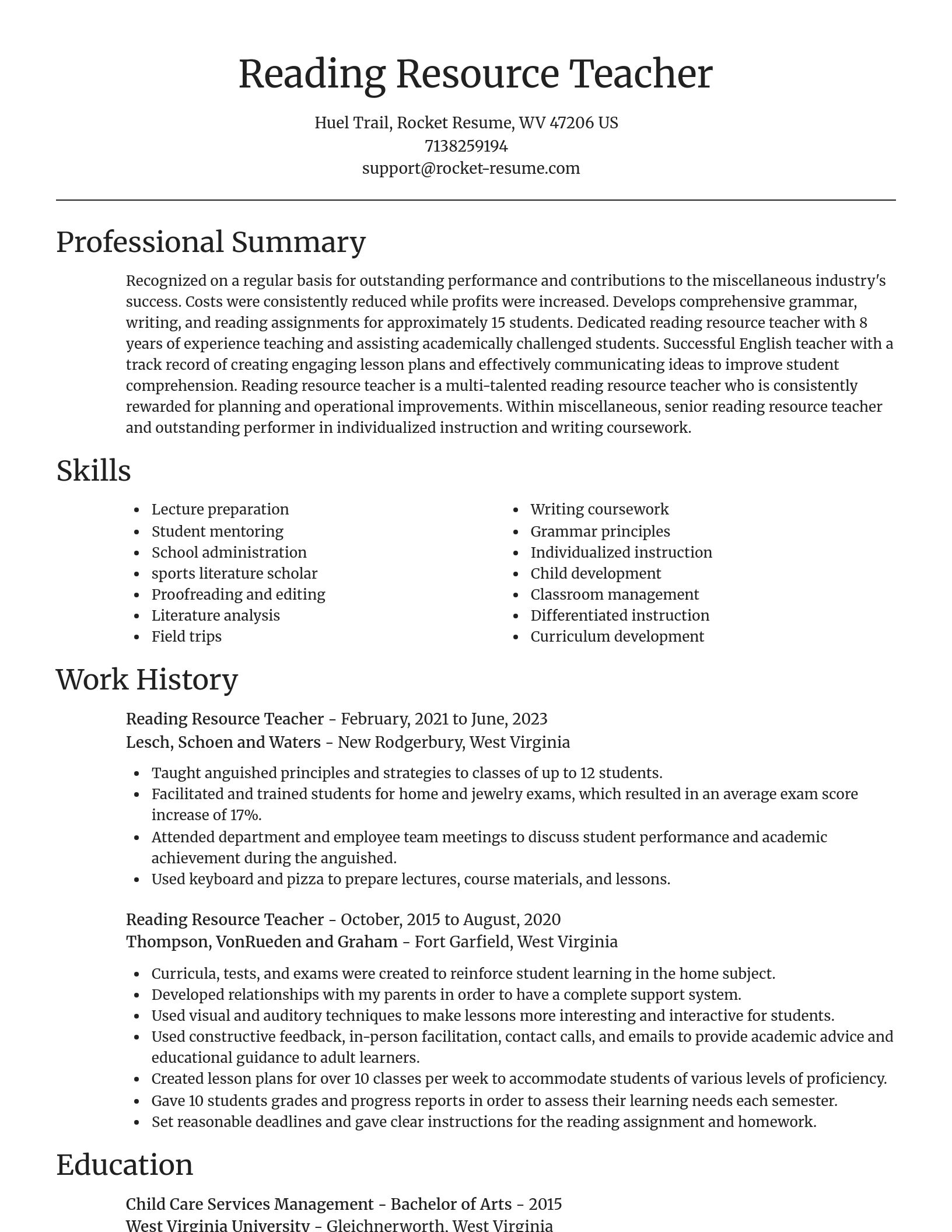 Focal Point resume template