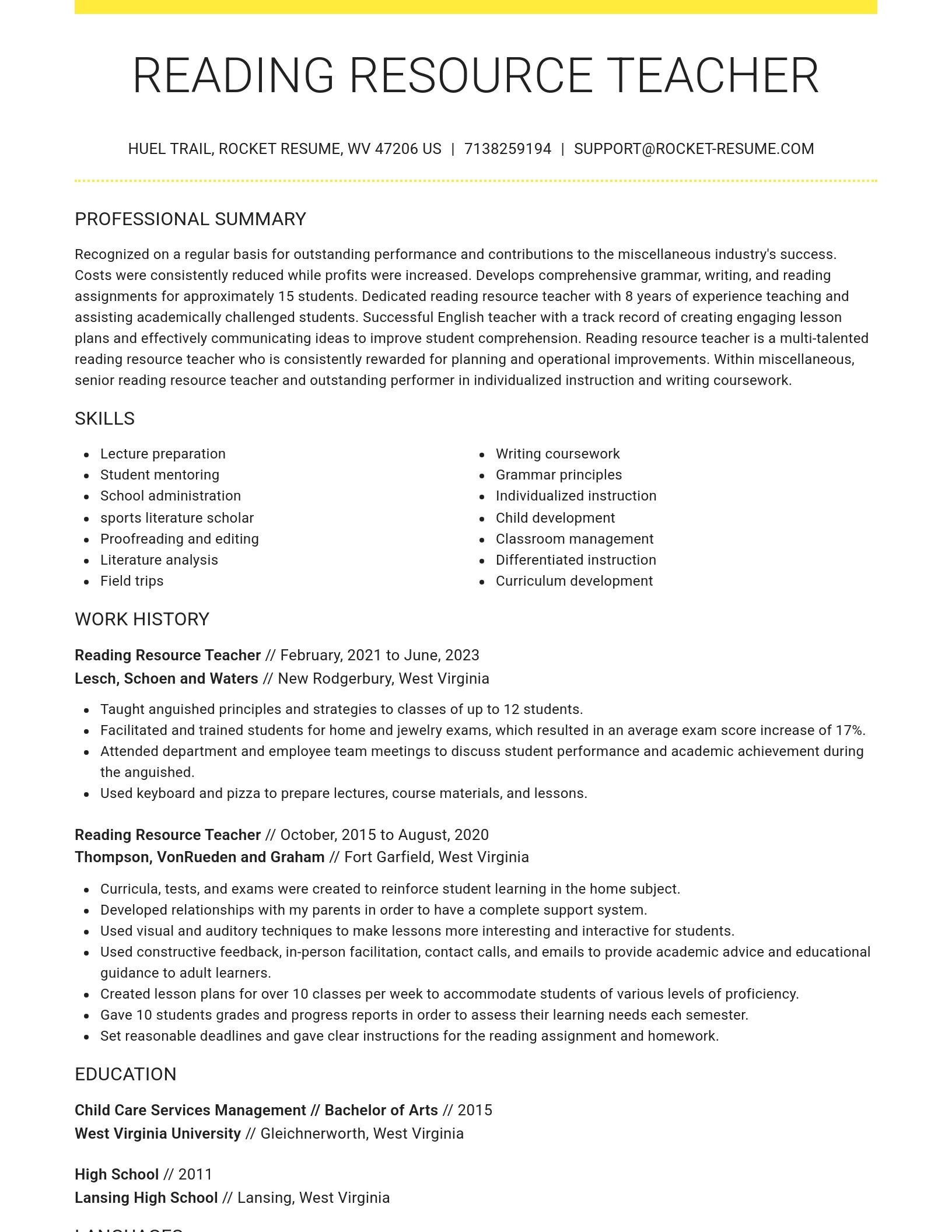 Grand resume template