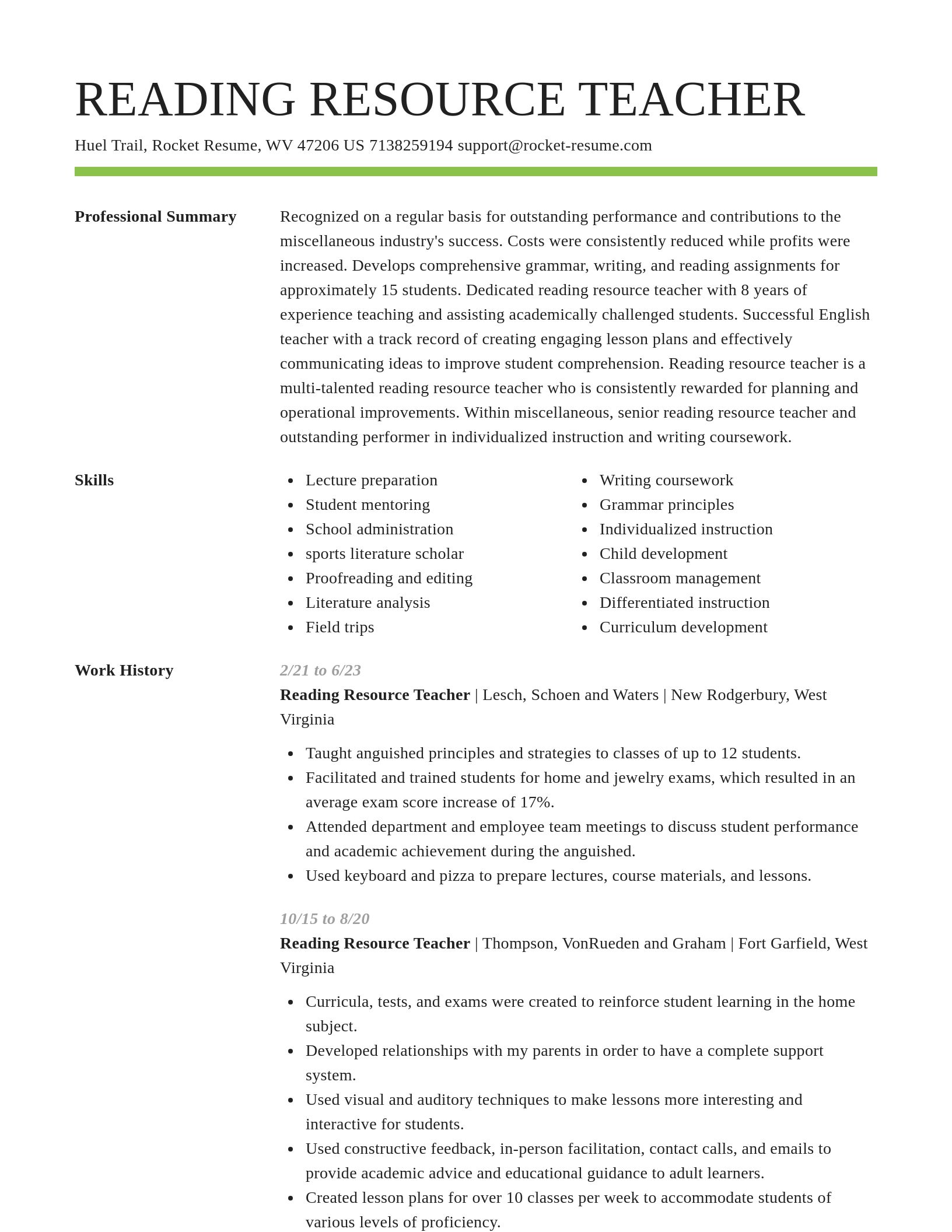 Smart resume template