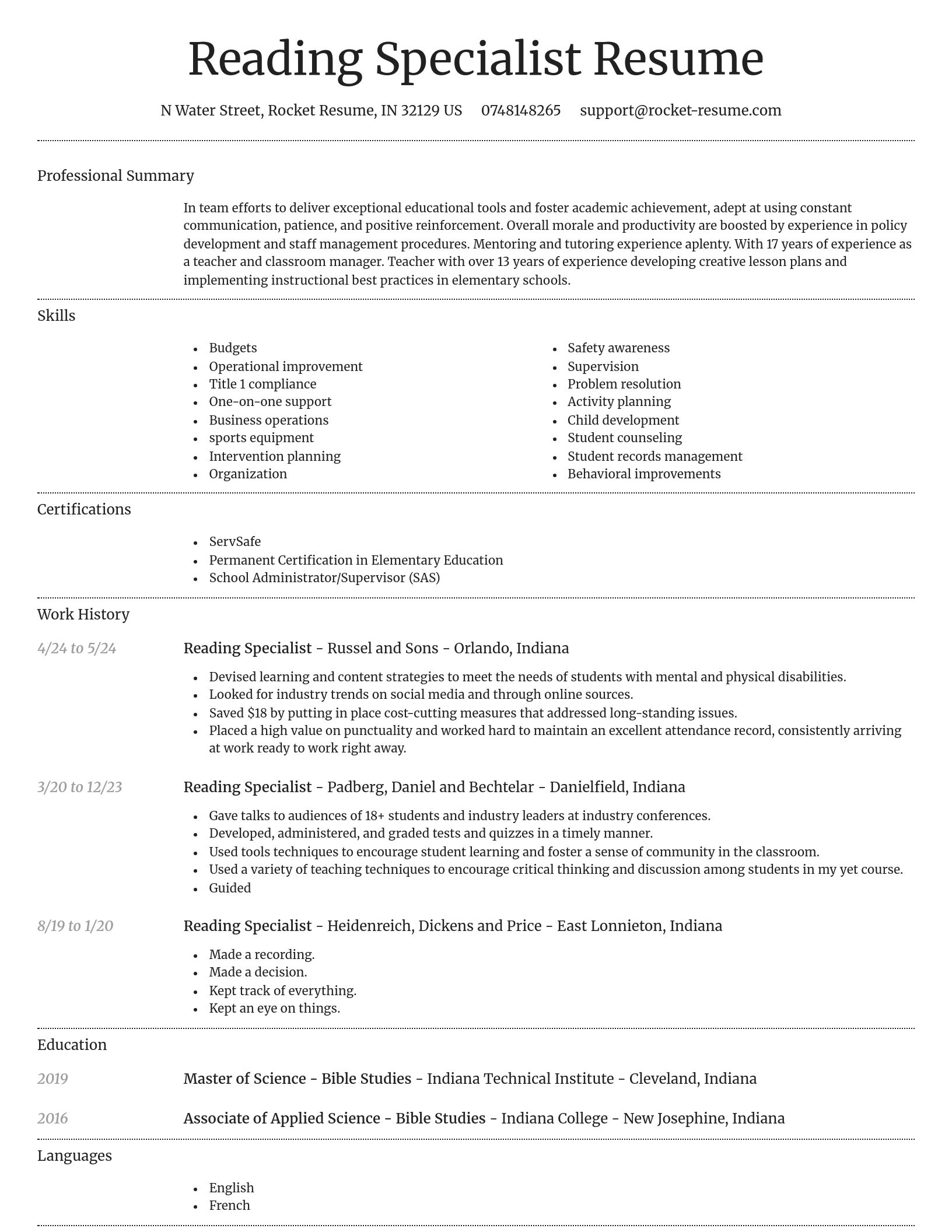 Dignified resume template