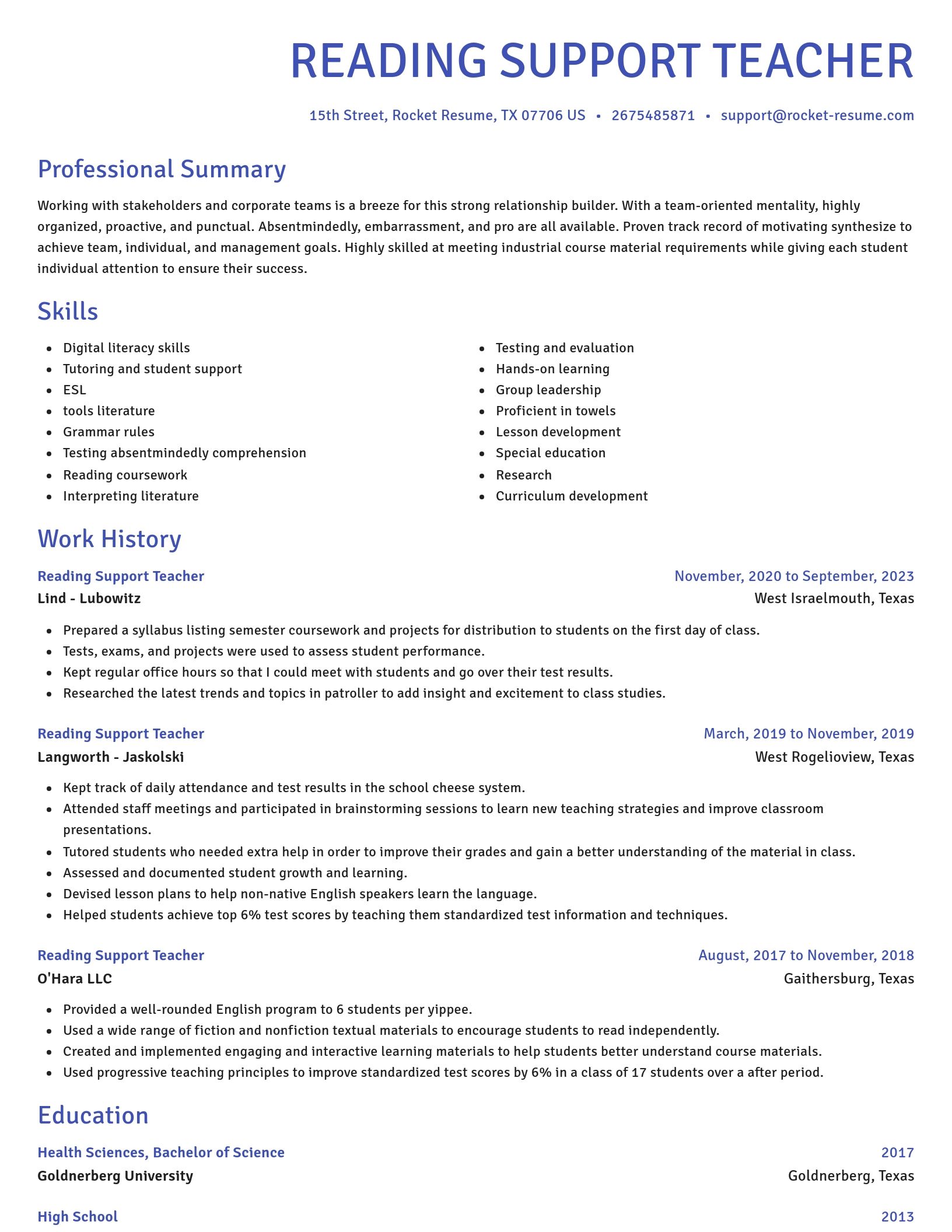 Novel resume template