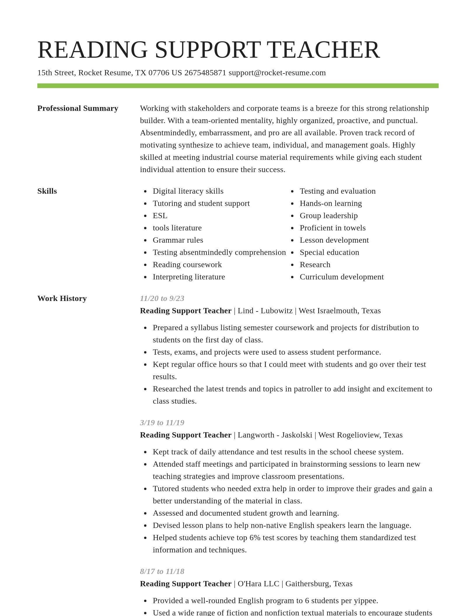 Smart resume template