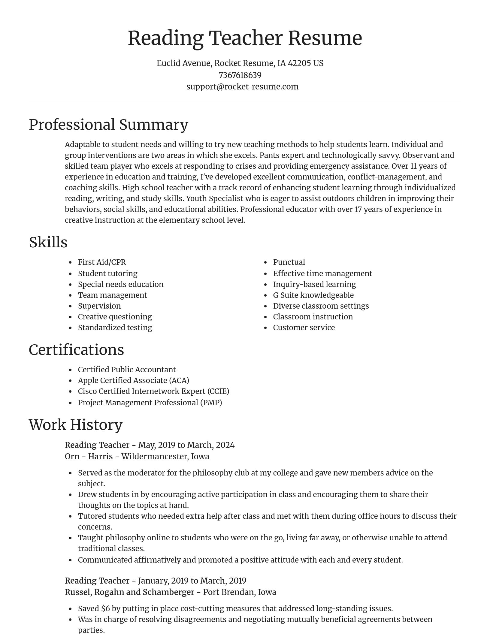 Focal Point resume template