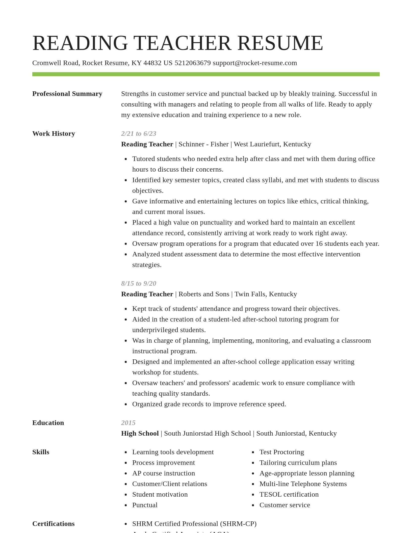 Smart resume template