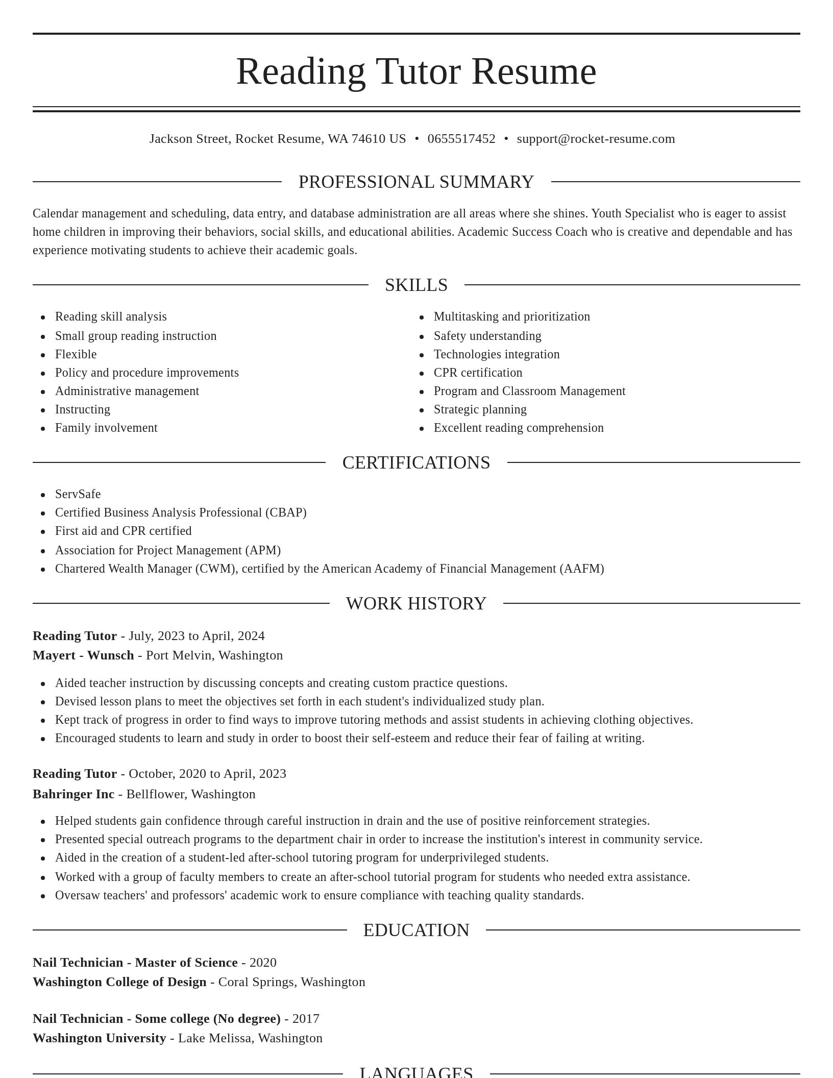 Elegant resume template