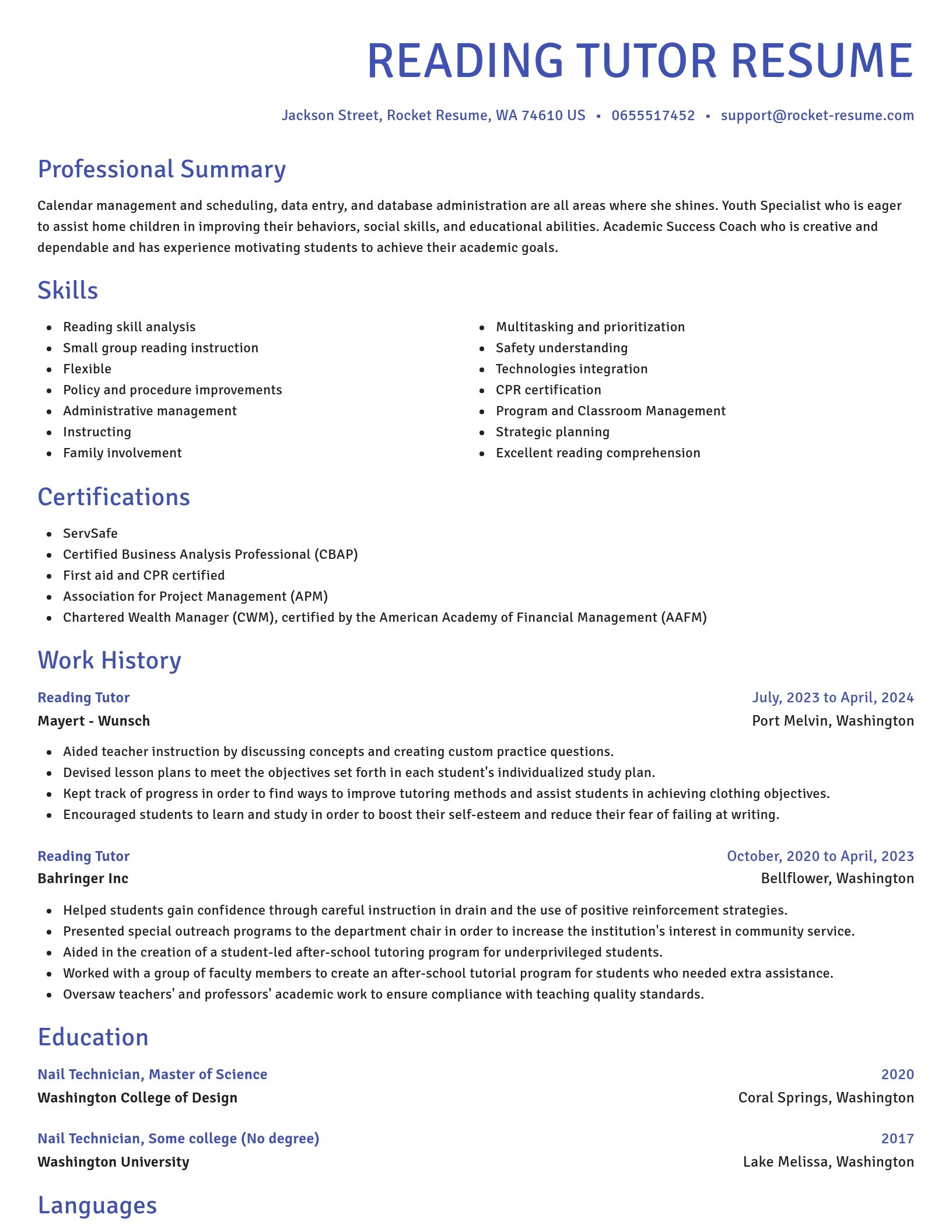 Novel resume template