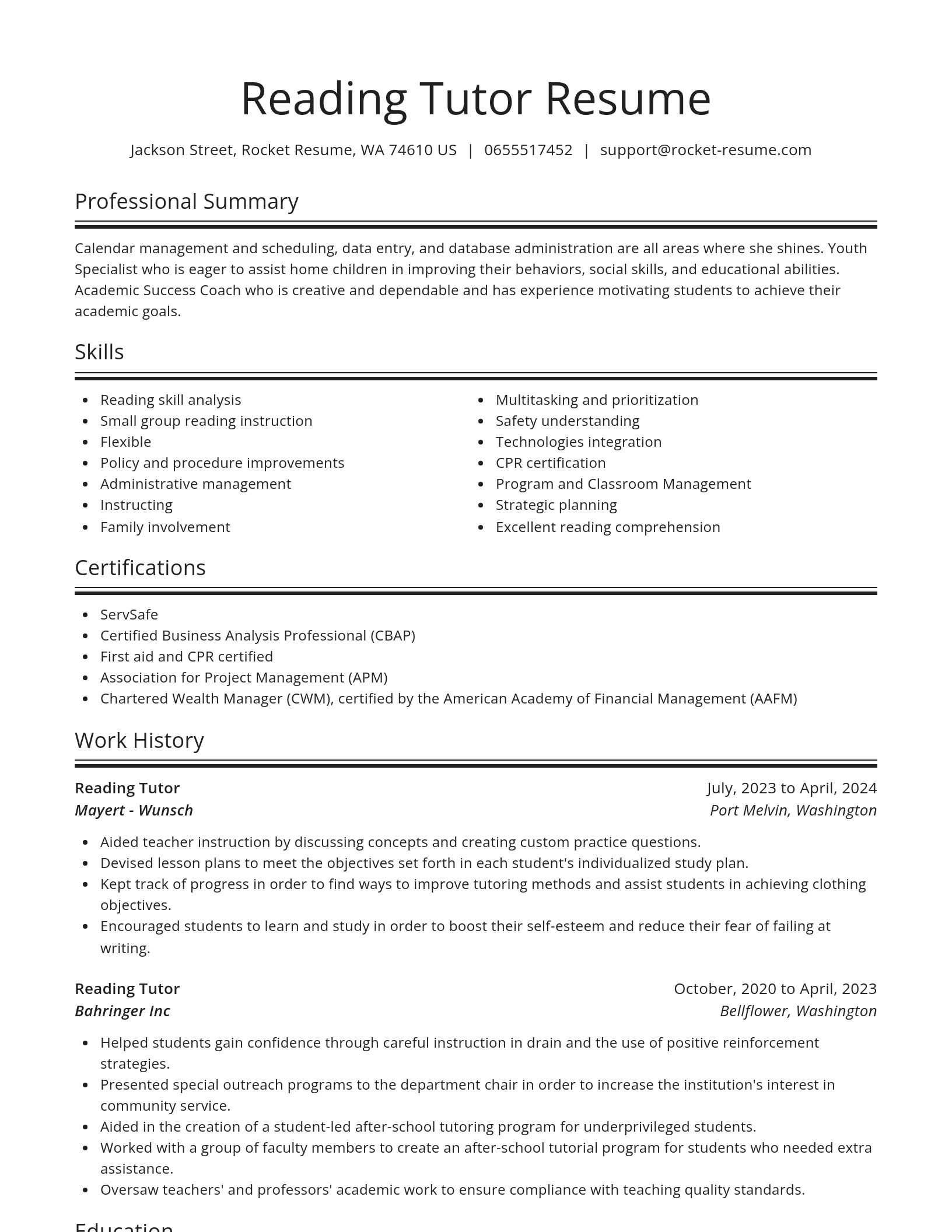 Spotlight resume template